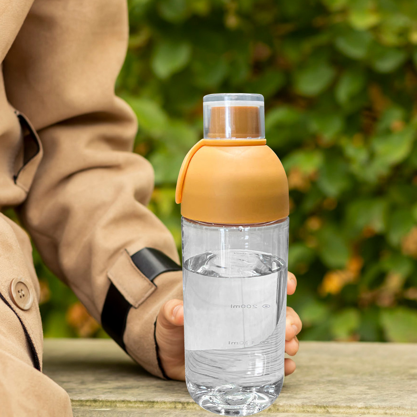 Hochtemperaturbeständige Pc-kunststoff-wasserflasche, Elegantes Und Minimalistisches Design, Mit Skala, Tragbar, Geeignet Für Den Heimgebrauch, Cold-brew-becher, Orange.