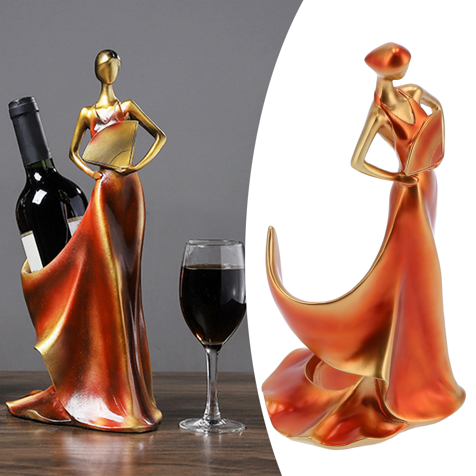 Weinregal Im Nordischen Stil, Verziert Mit Einer Weiblichen Figur, Kreatives Und Modernes Weinmöbel Für Eingangsbereich Oder Wohnzimmer, Weinregaldekoration.
