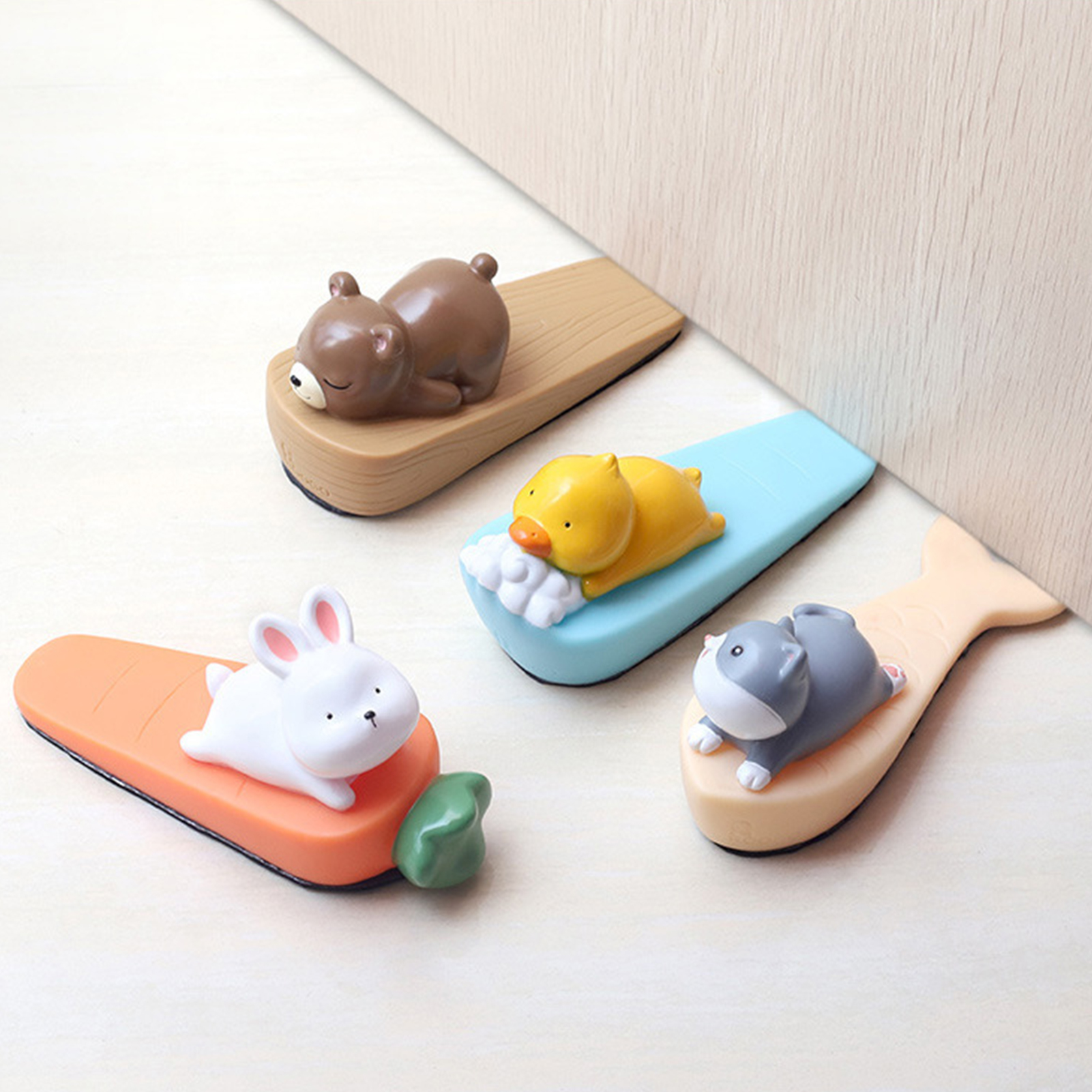 Ruijie Türstopper In Niedlicher Tierform, Hasenmuster, Dekorativer Und Stoßdämpfender Türstopper Für Die Kindersicherheit Im Wohnzimmer.