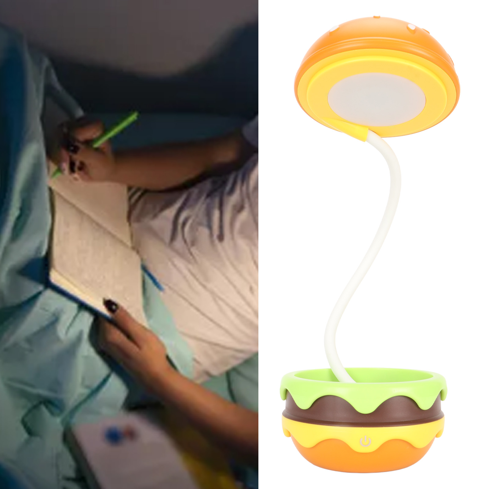 Kreative Hamburger-nachtlampe, Hamburger-tischlampe, Ausziehbare Und Flexible Stehlampe, Flexible Lampe, Stimmungslampe, Geschenklampe, Aufbewahrung