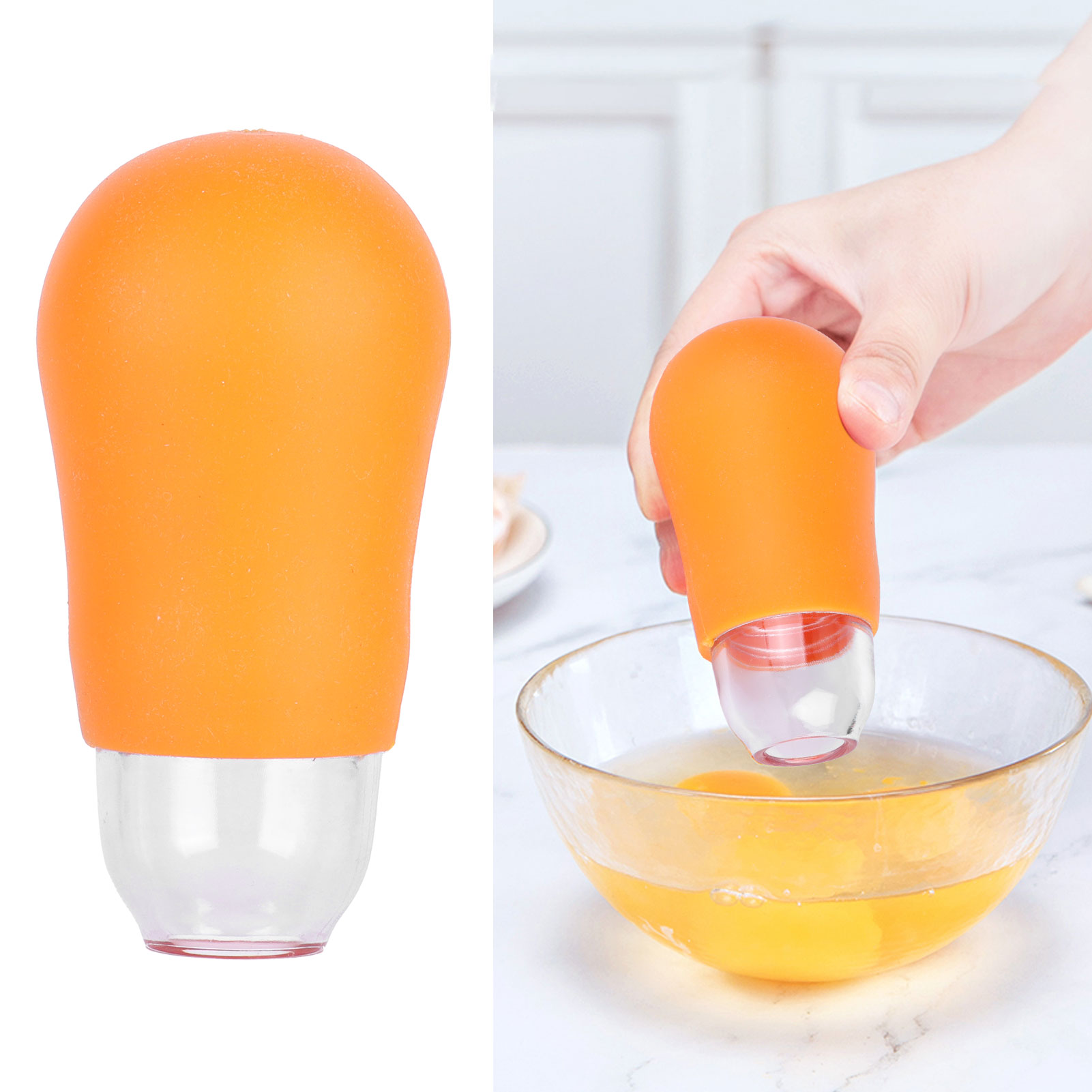Eiertrenner Aus Silikon, Für Eiweiß Und Eigelb, Orange