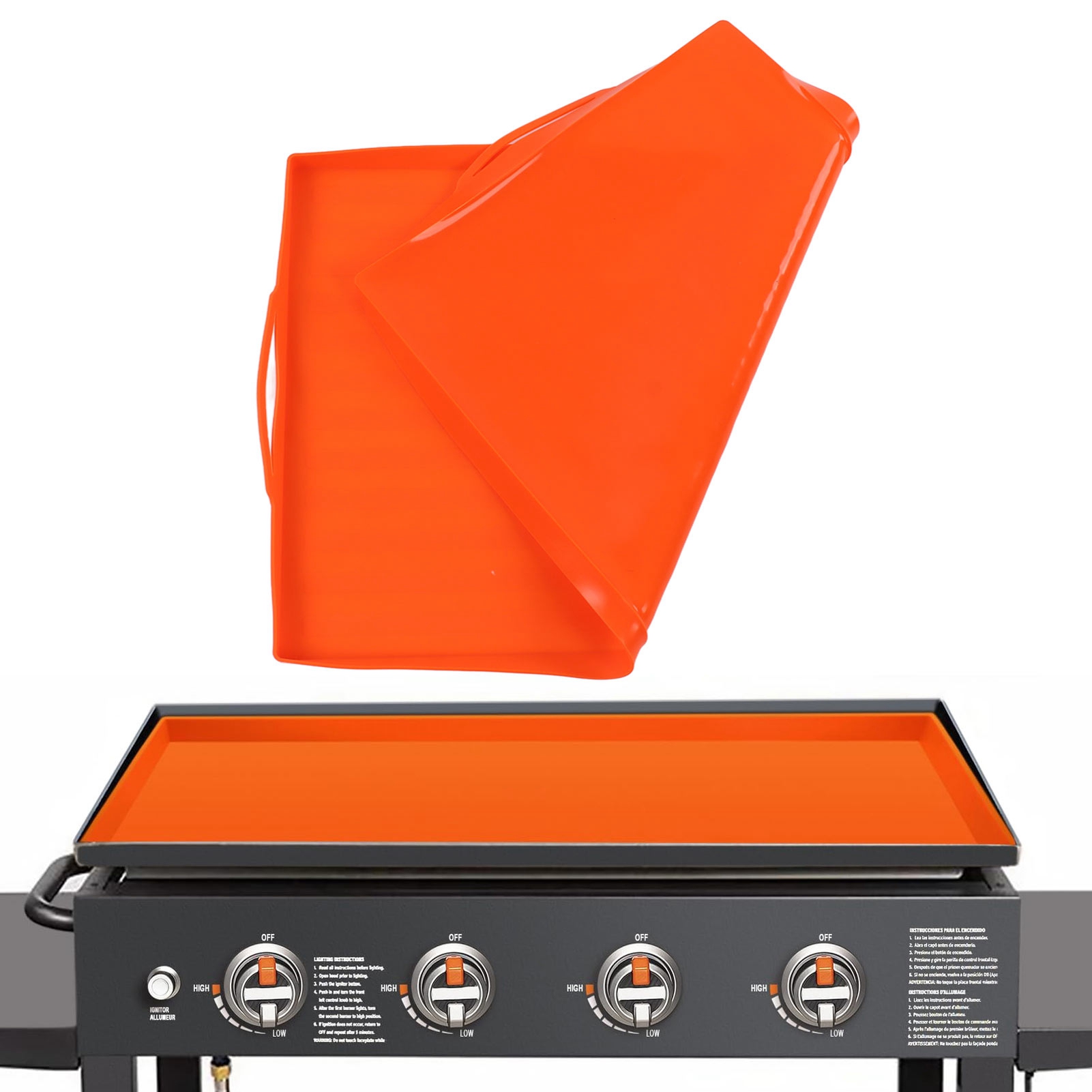 Silikon-backmatte, Schwarze Steinbackmatte, 91 Cm (36 Zoll), Ausführung Mit Orangefarbenem Griff
