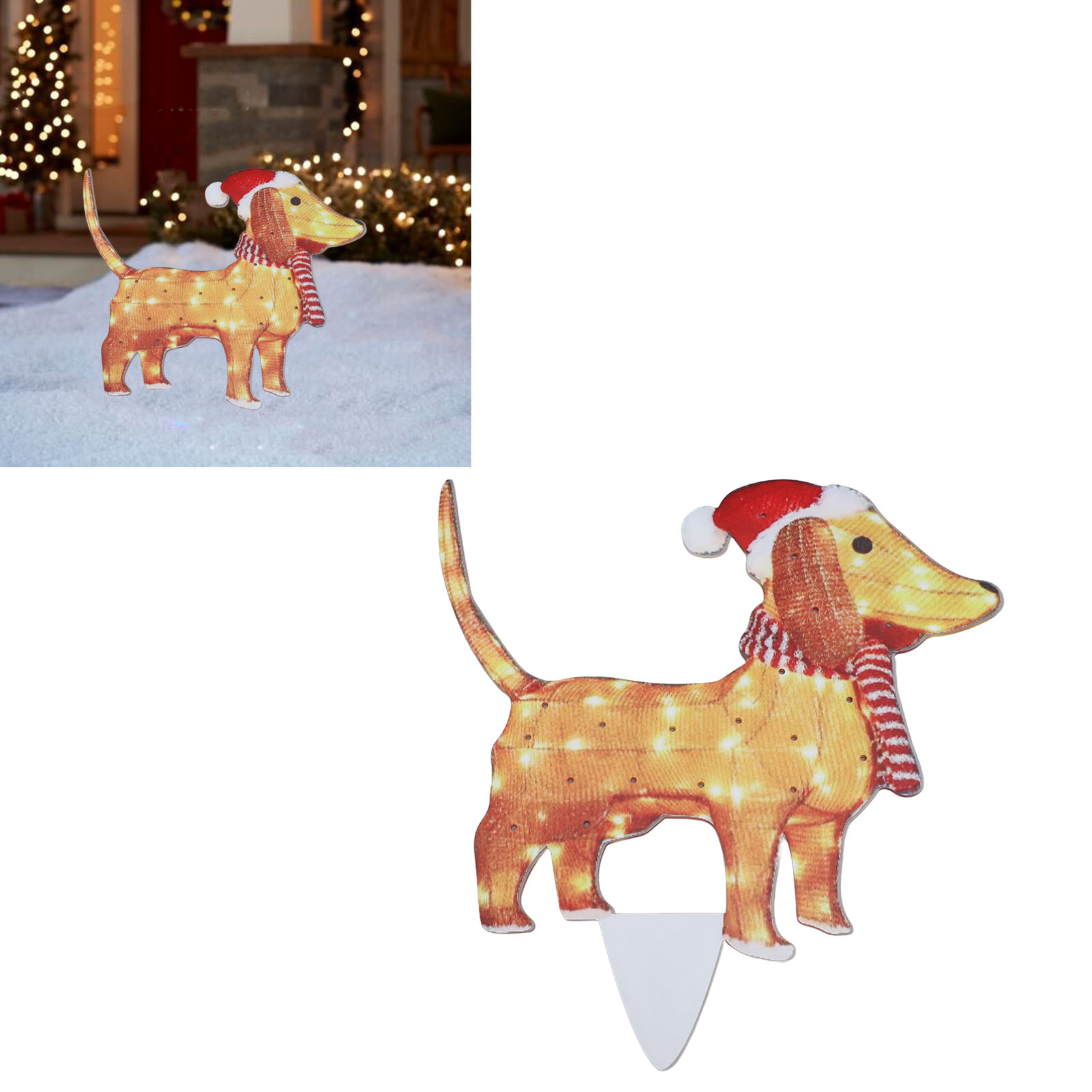 Weihnachtslichterkette Mit Hundemotiv, Terrassendekoration, Led-lichter, Weihnachtsdeko, Deko-ornamente, Weihnachtshund 05