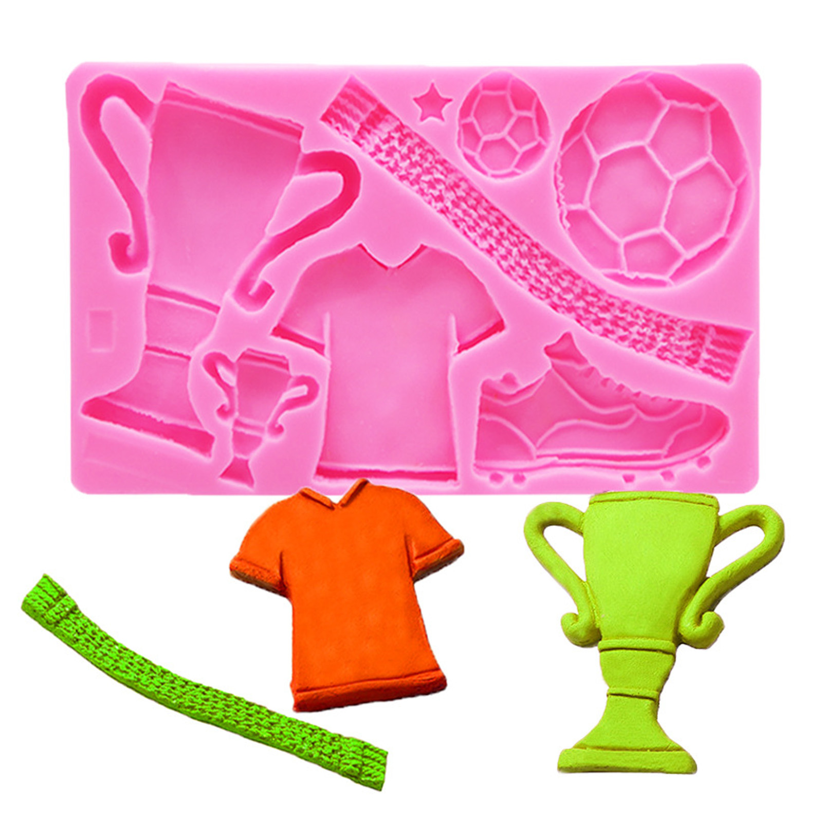 Silikon-fondantformen, Perfekt Für Die Herstellung Von Fußballtrophäen, Kleidung, Schuhen, Kuchen, Pralinen Und Hausgemachtem Gebäck.