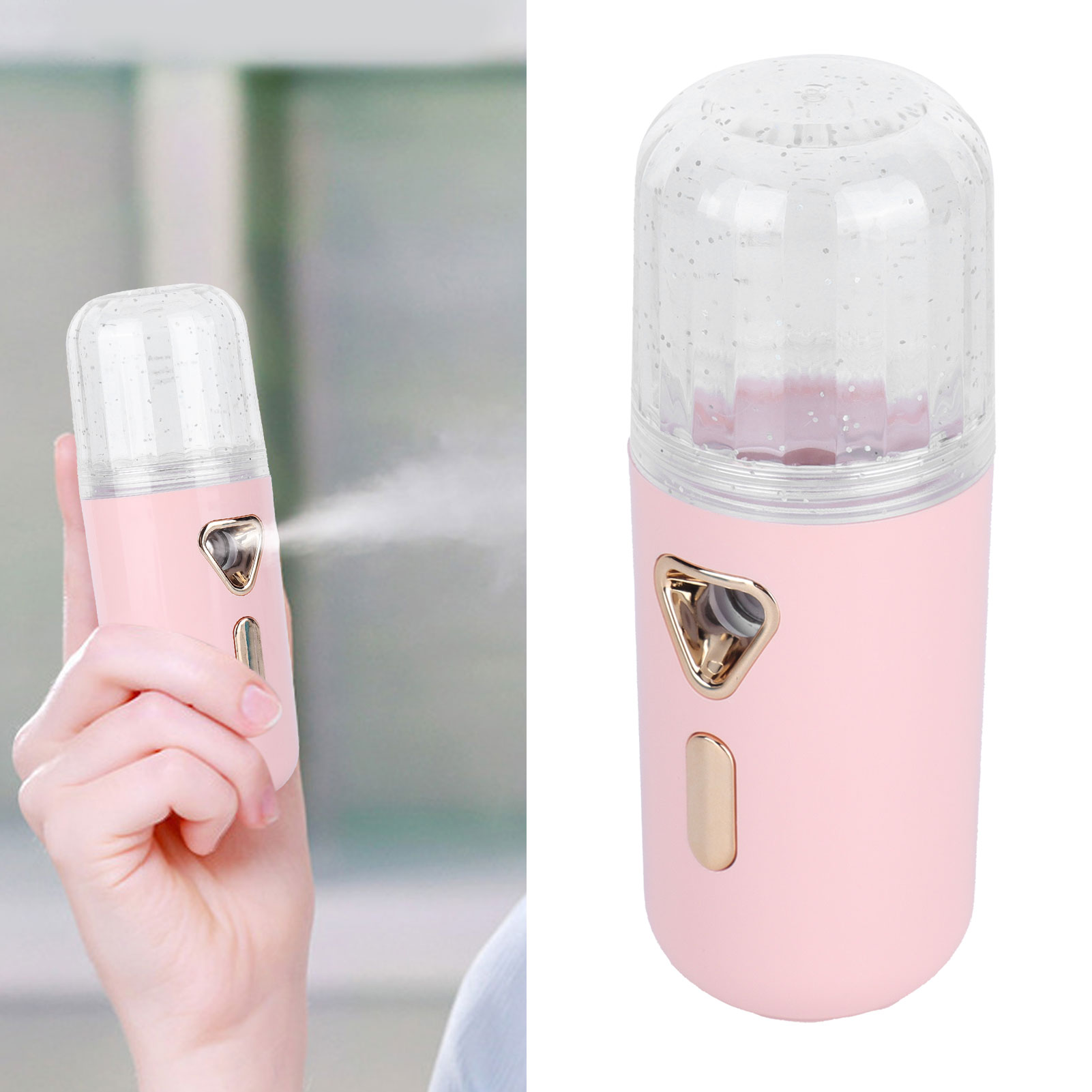 30-ml-nano-zerstäuber-luftbefeuchter, Uv-gesichtsnebel, Tragbares Schönheitsgerät, Mini-usb-wiederaufladbarer Luftbefeuchter (pink)
