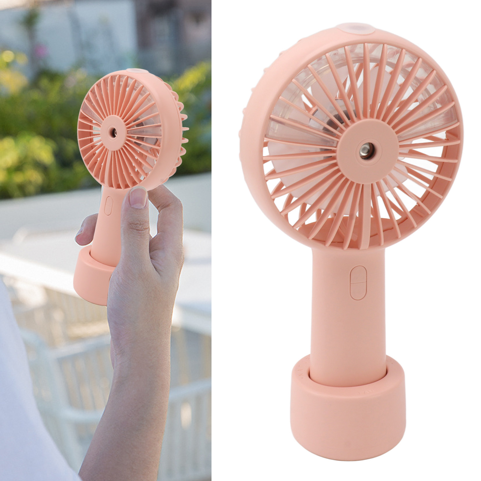 Tragbarer Taschenventilator, Ultraleiser Mini-usb-tischventilator, Rosa.