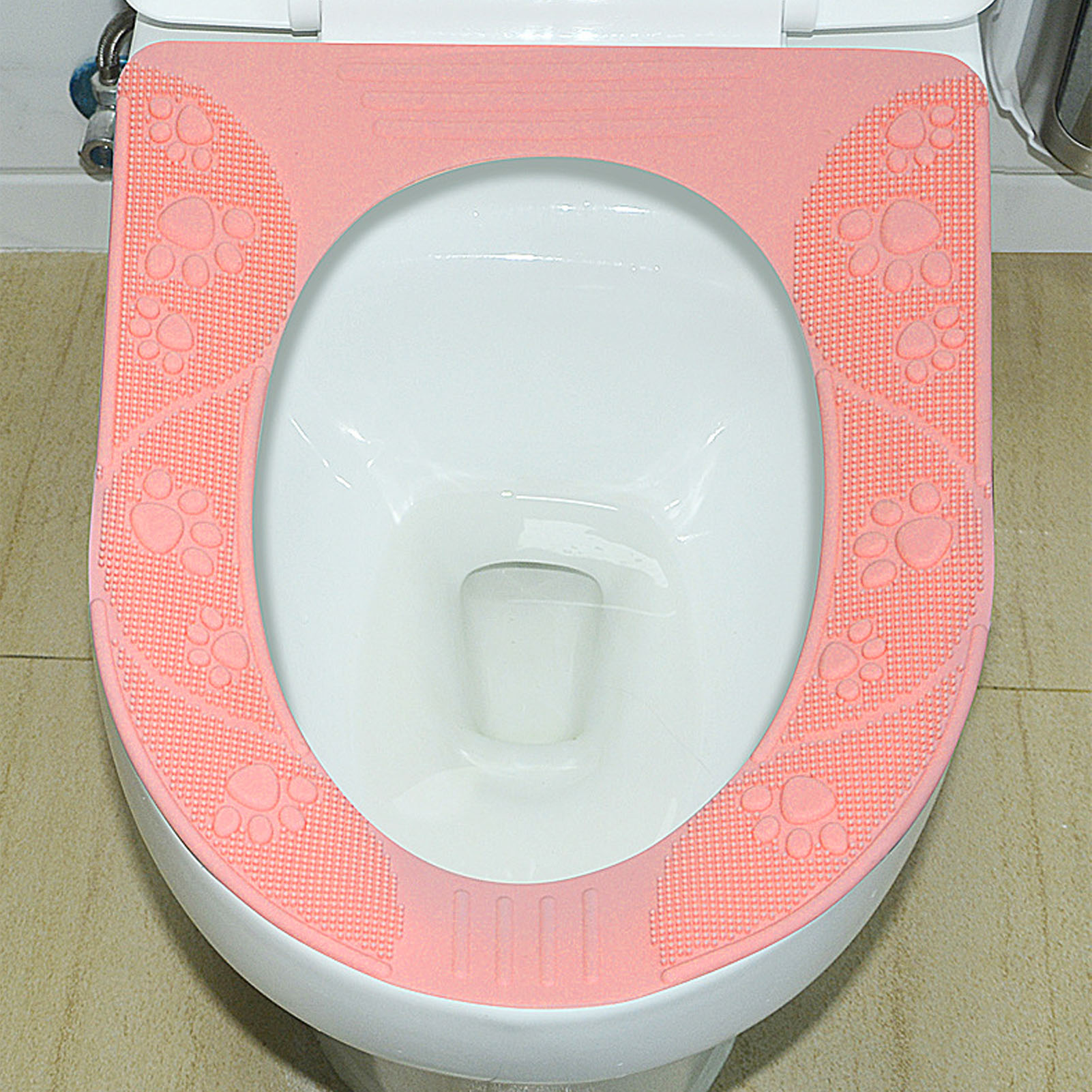 Ganzjahres-wc-sitzbezug Aus Umweltfreundlichem Silikon Mit Rutschfester Oberfläche, Rosa