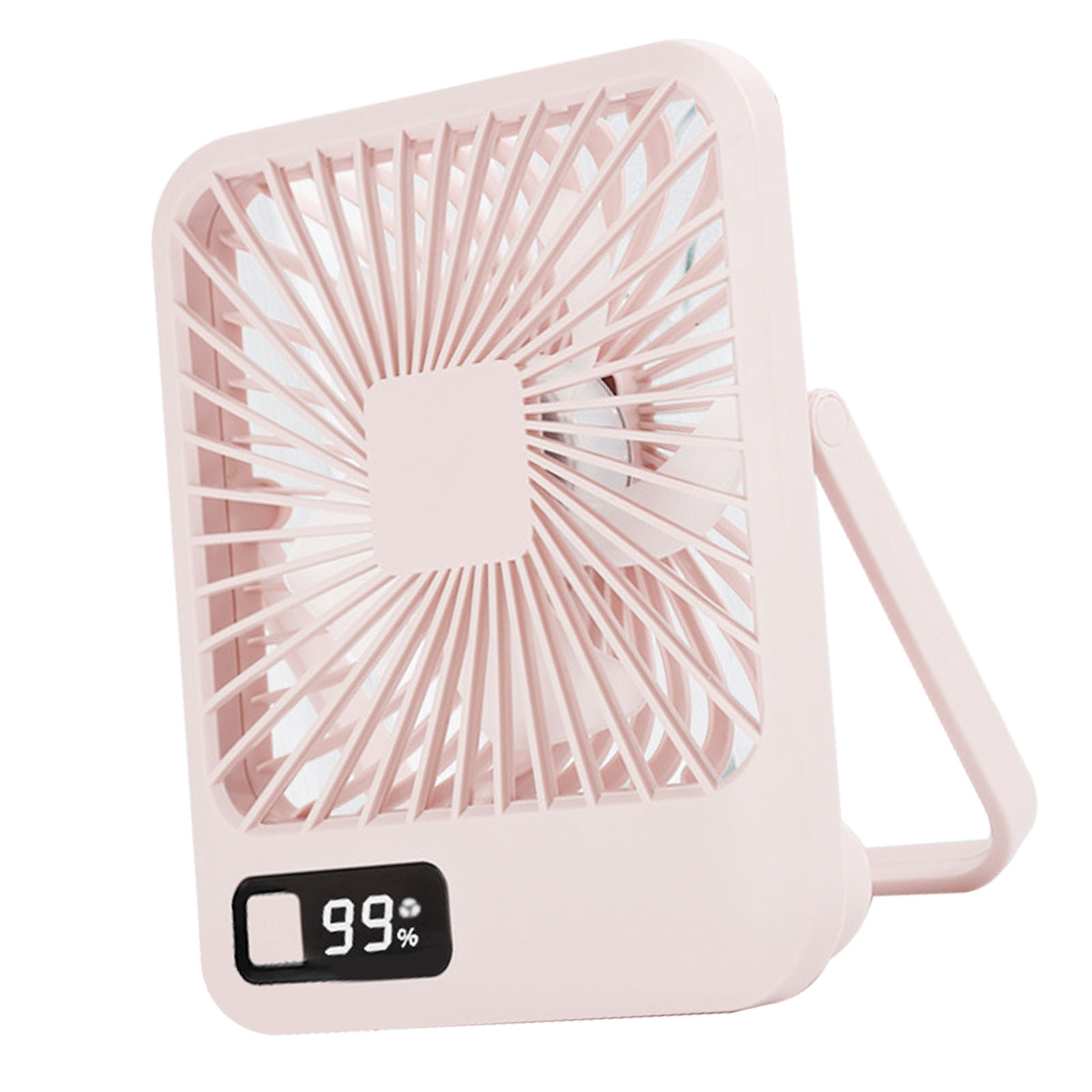 Jisu Mini-tischventilator, Wiederaufladbar, Ultraleise, Tragbar, Faltbar, Rosa, Ideal Für Büros Und Studentenwohnheime