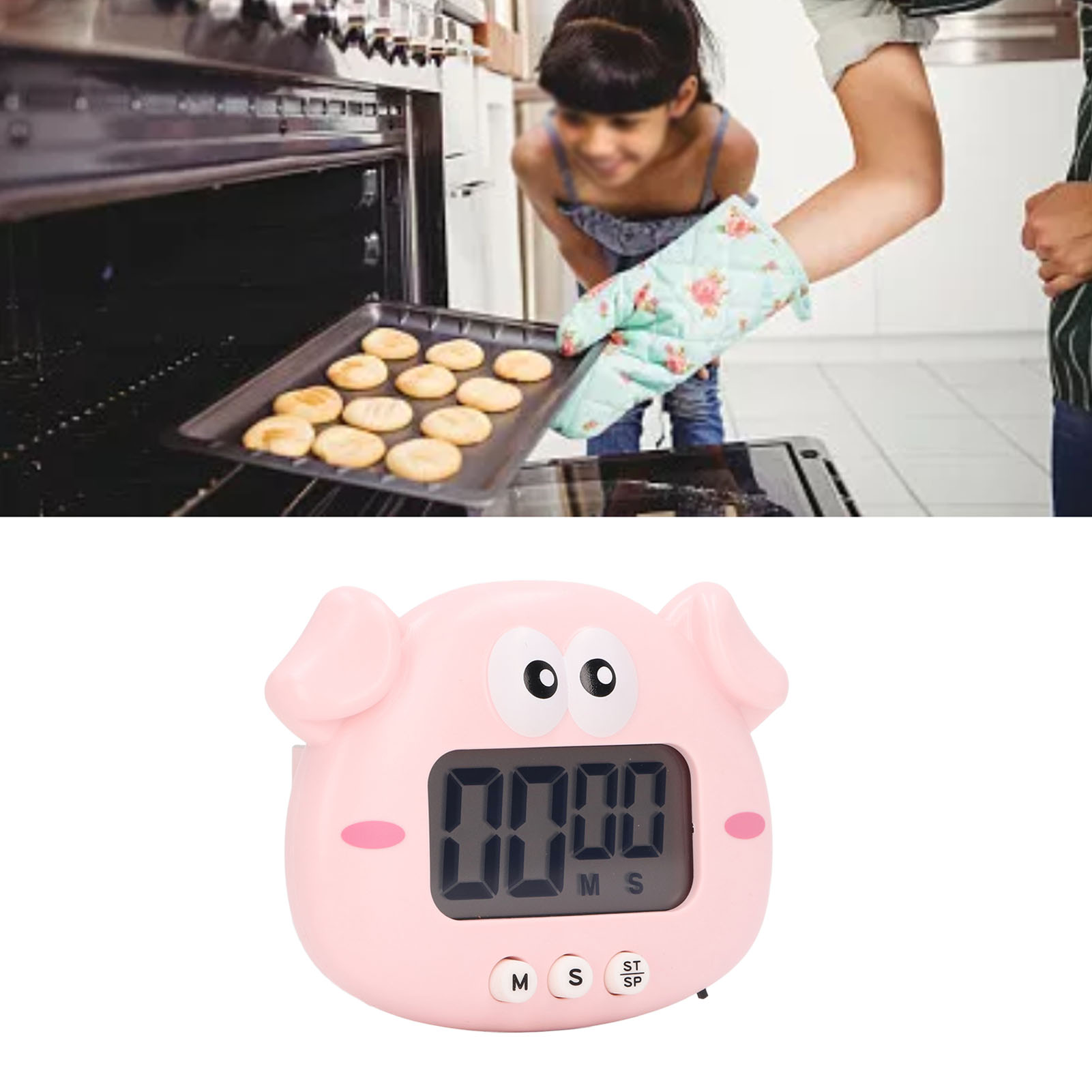 Elektronischer Timer In Form Eines Cartoon-tieres, Ofentimer, Rosa Schweinchen