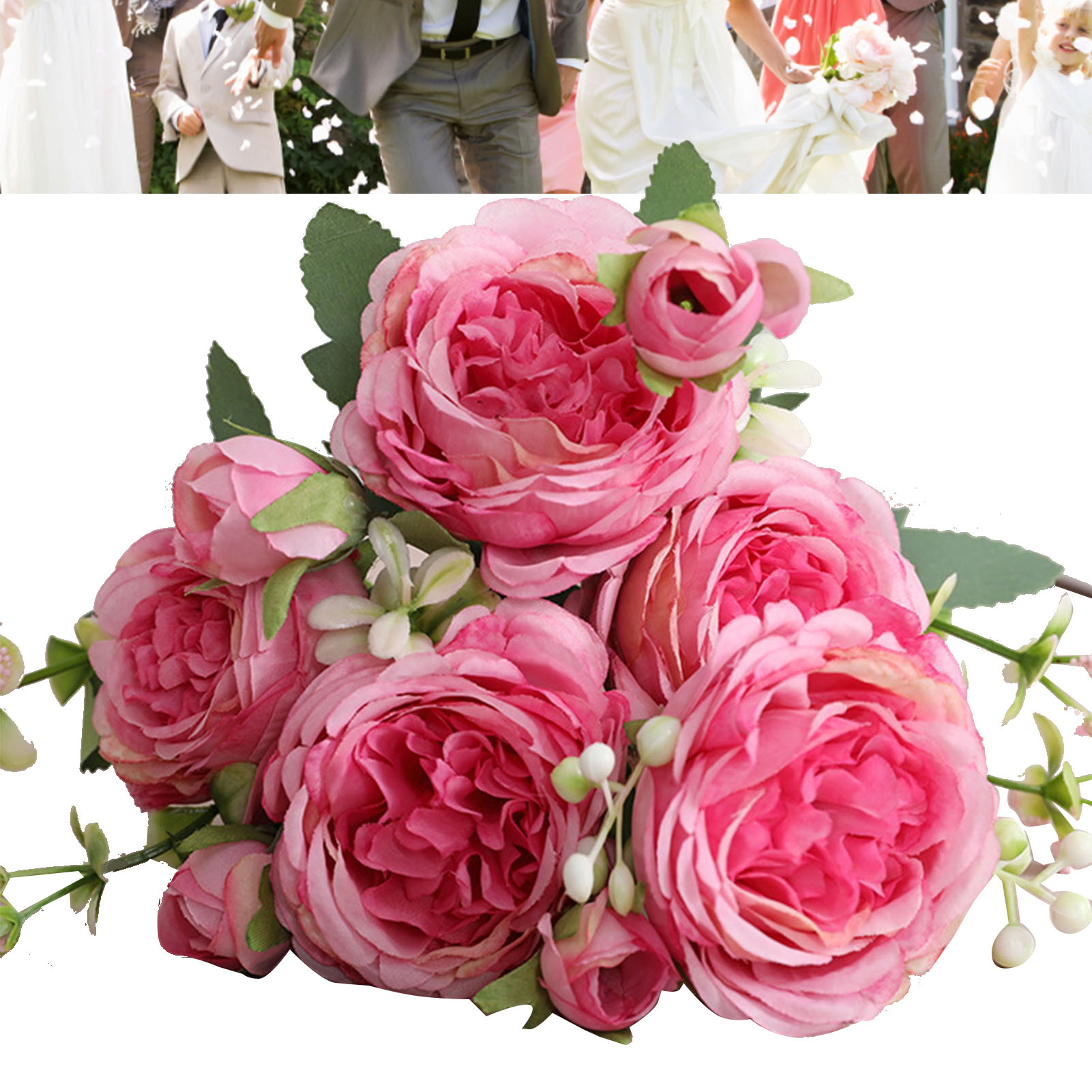Fünf Künstliche Persische Rosen In Drei Sträußen, Perfekt Für Brautsträuße, Wohnzimmerdekoration, Rosen Und Veilchen.