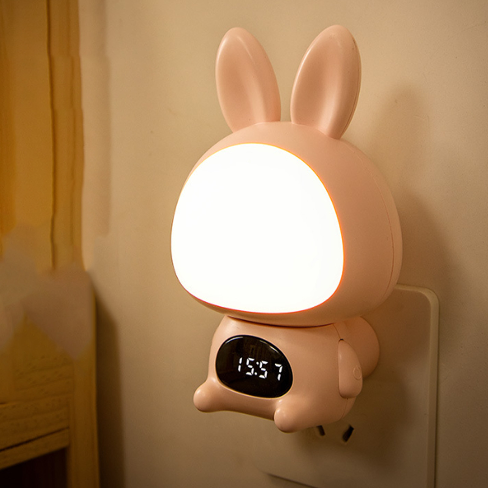Baby-nachtlicht, Wiederaufladbar/mit Fernbedienung (doppelfunktion), Speziell Für Neugeborene Entwickelt, Sanftes Augenlicht, Rosa Hase – Monochrom-modell