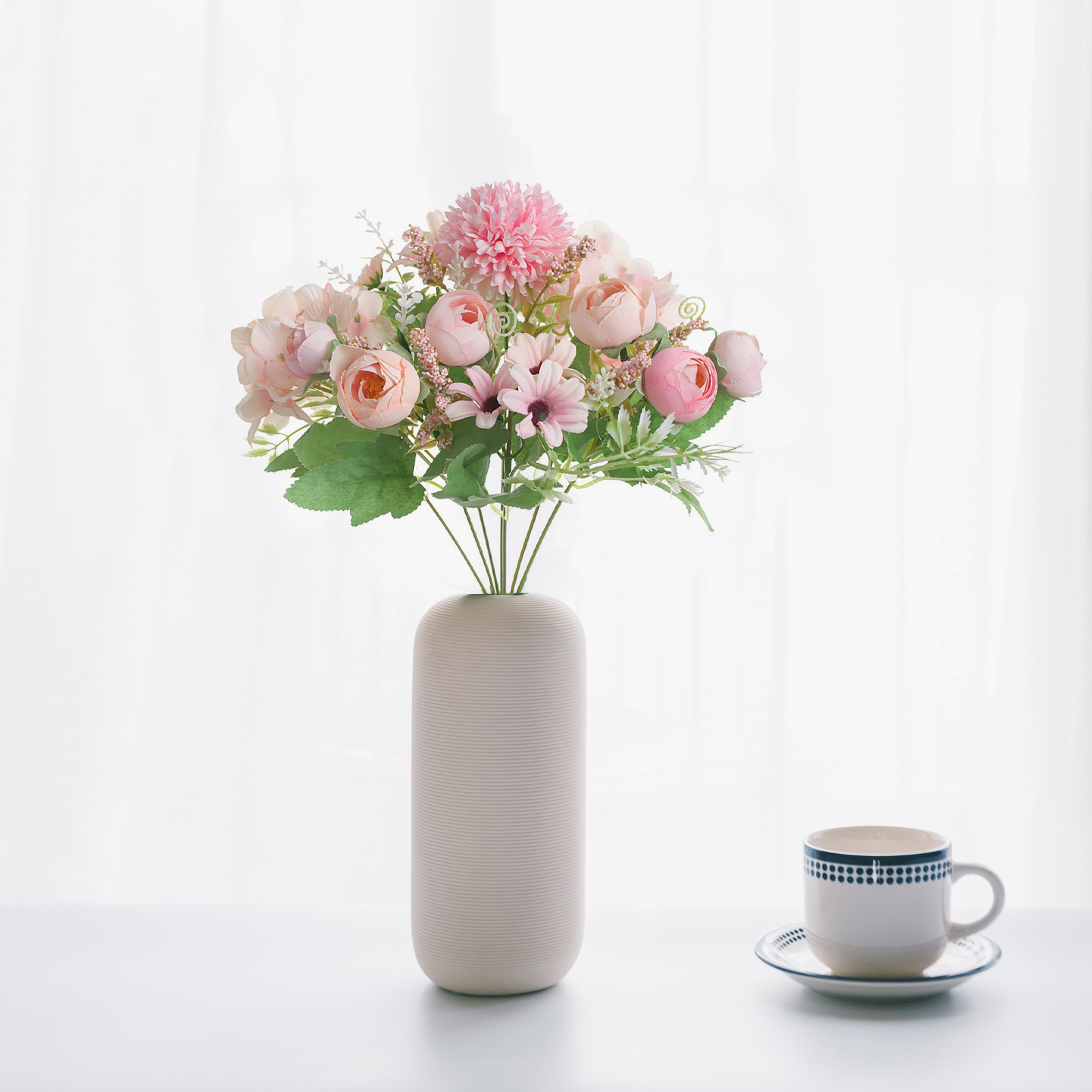 Künstliche Rosenkugel Im Nordischen Stil Mit 7-blättriger Hortensie, Perfekt Für Hochzeiten, Heimdekoration Und Mehr, In Rosa.