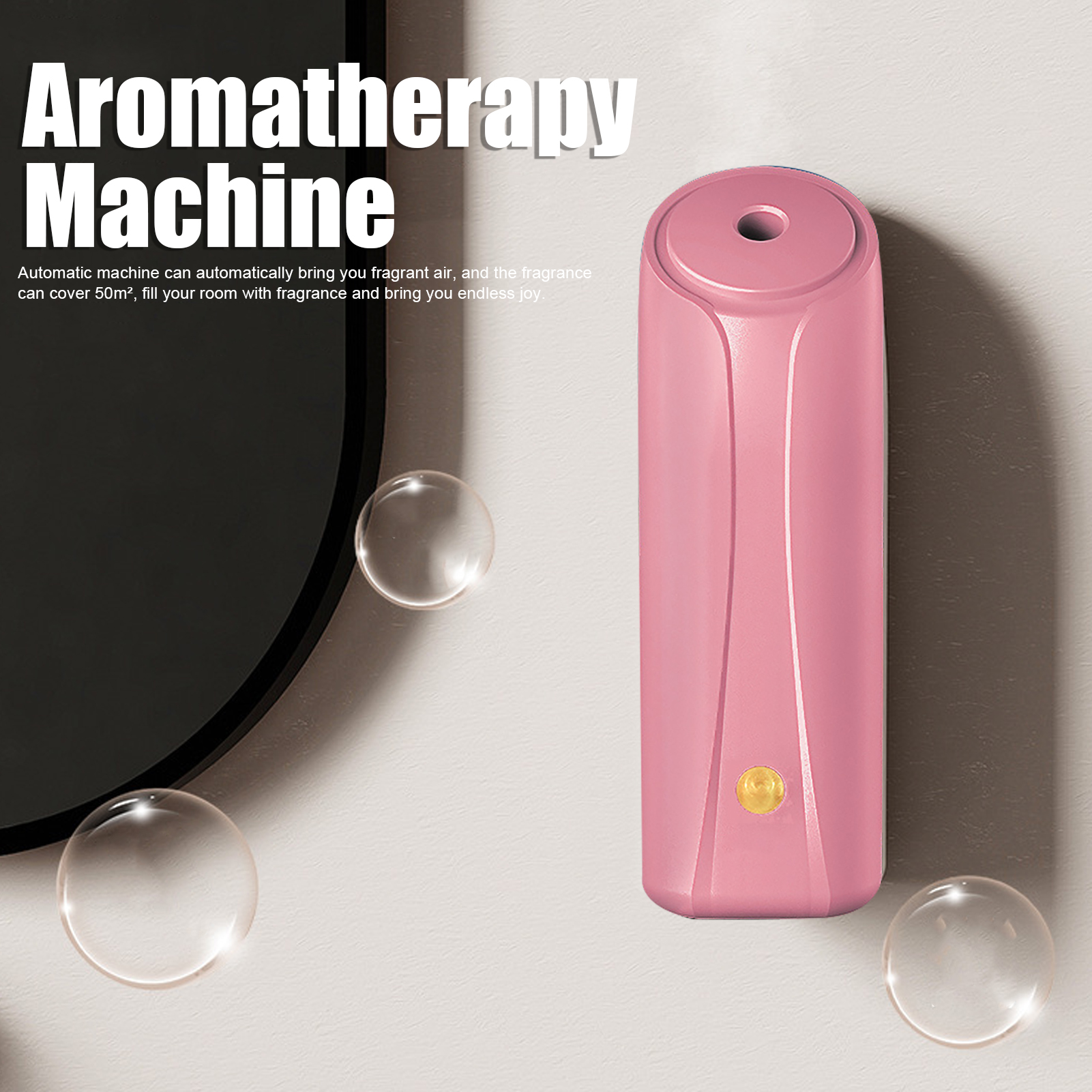 Automatischer, Geräuschloser Wanddiffusor Für Duft Und Ätherische Öle, Ideal Für Schlafzimmer, Badezimmer, Büros, Hotels Und Geschäftsräume. Rosa.