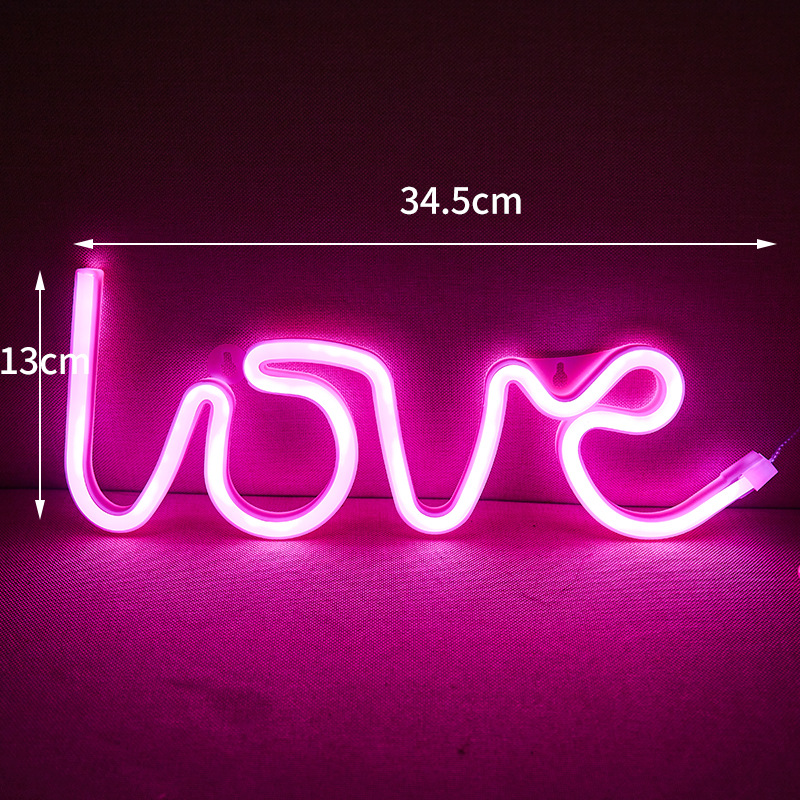 Neon Love Kreatives Geständnis/heiratsantrags-leuchten, Hellrosa, Batteriebetrieben, Dekoratives Led-nachtlicht