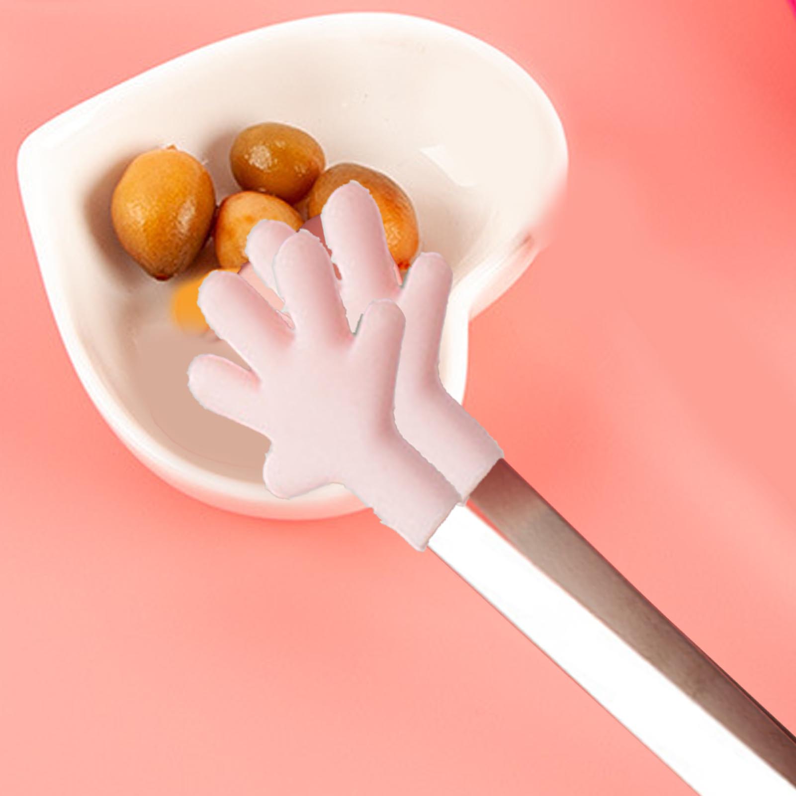 Kreative Mini-silikon-handzange, Eiszange Aus Edelstahl, Mini-lebensmittelzange Aus Lebensmittelechtem Silikon, Rosafarbene Handzange