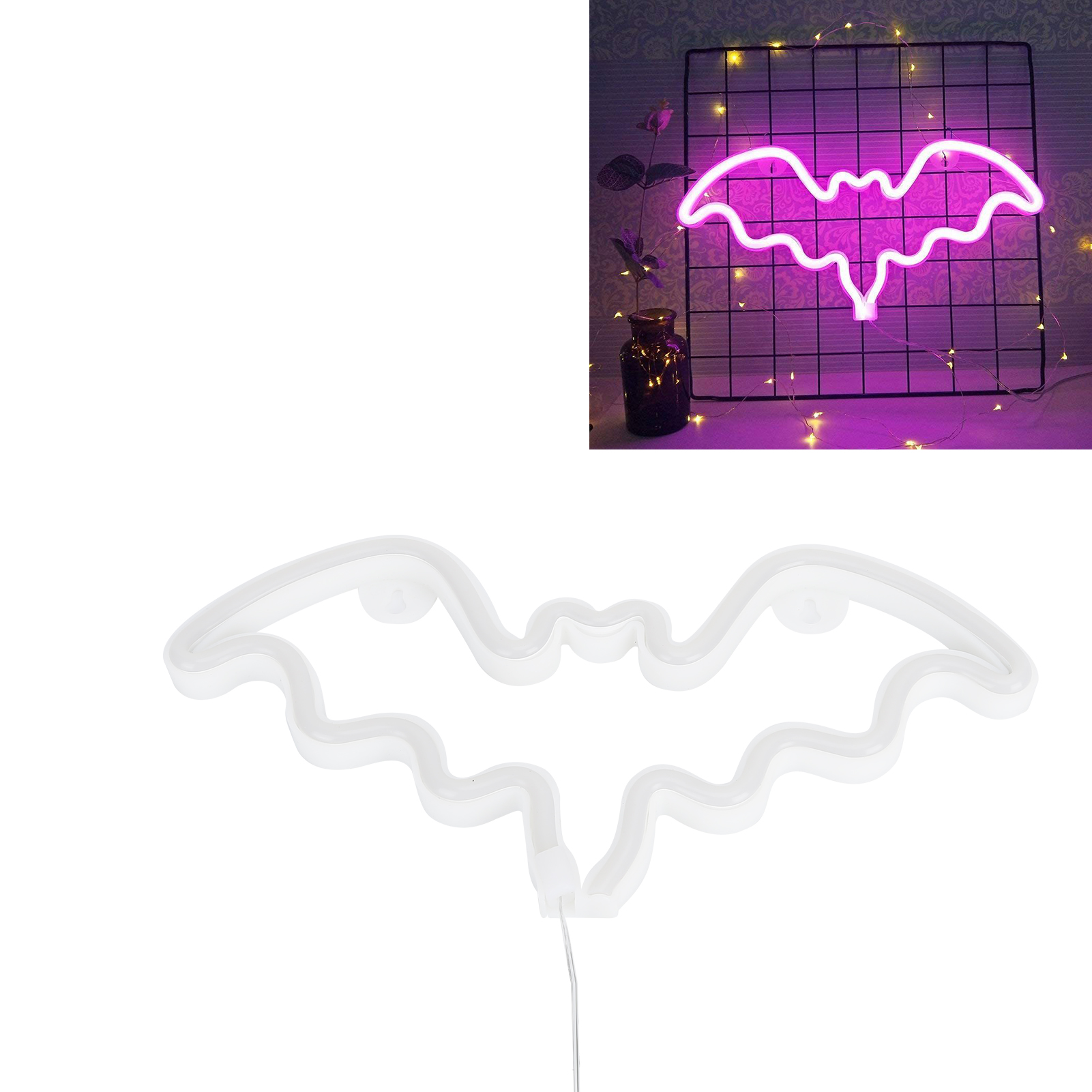 Pinkfarbene Led-neonfledermaus – Stimmungsbeleuchtung Für Schlafzimmer Oder Partys –