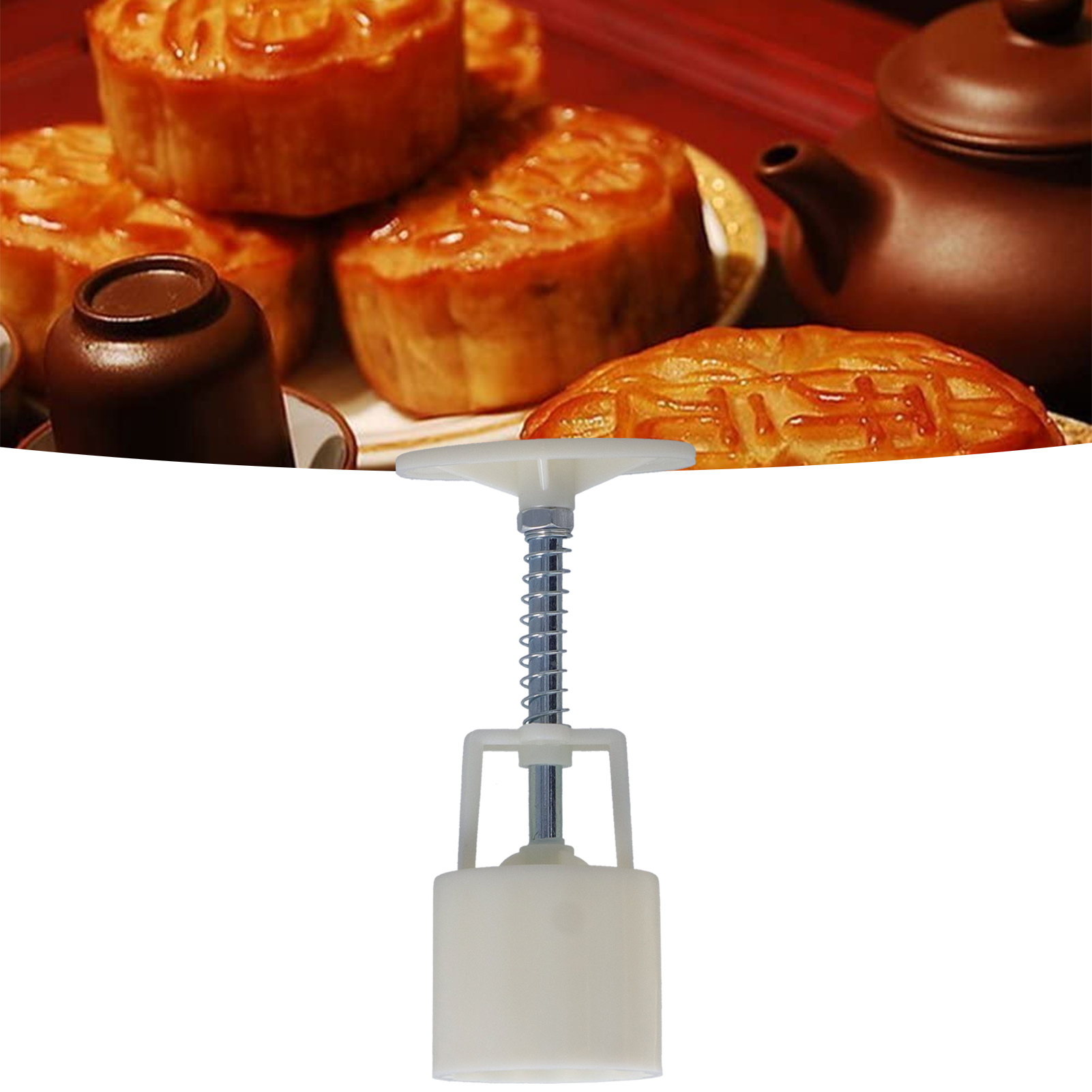 Diy-handform Für Die Küche – Dekorative Form Für Mondkuchen, Kuchen, Desserts Und Kekse (50 G) – Selbstgemachtes Manuelles Formwerkzeug (rund, 6 Stück)