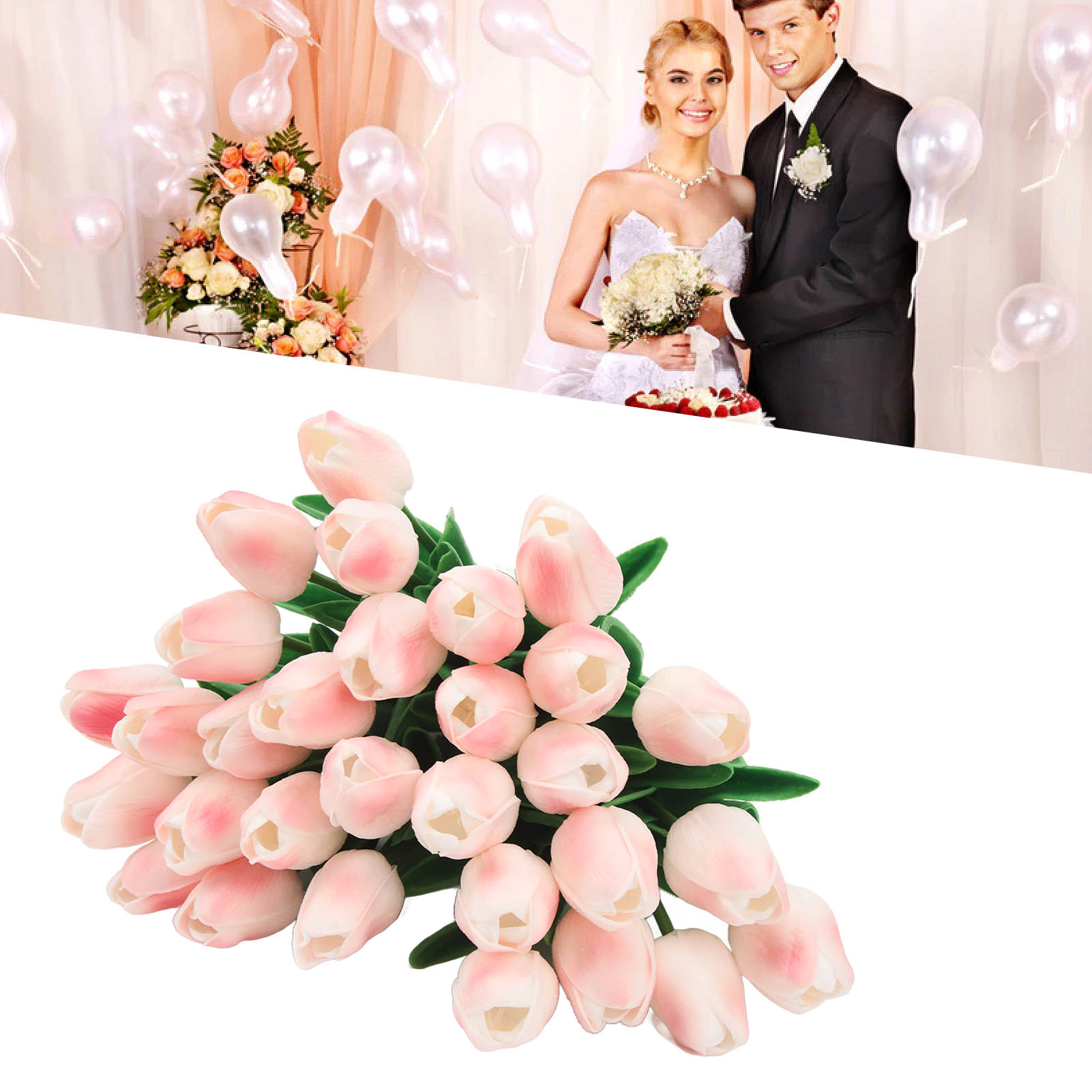 Miniatur-tulpensträuße, Künstliche Blumen Für Die Heimdekoration, Hochzeitsdekorationen, Pfirsichrosa Künstliche Tulpen