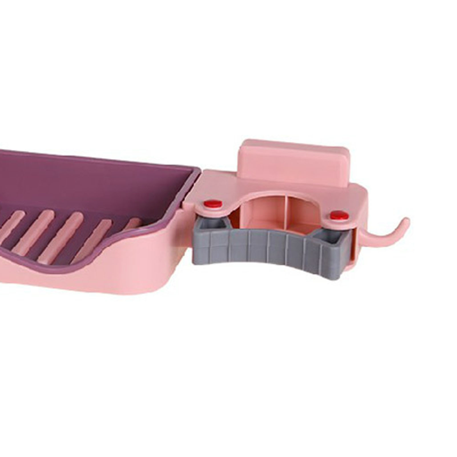 3-in-1 Seifenschale Und Mopphalter, Feuchtigkeitsbeständiger Besenhalter Für Die Wand, Anti-abfluss-clip Fürs Badezimmer, Rosa, Einheitsgröße