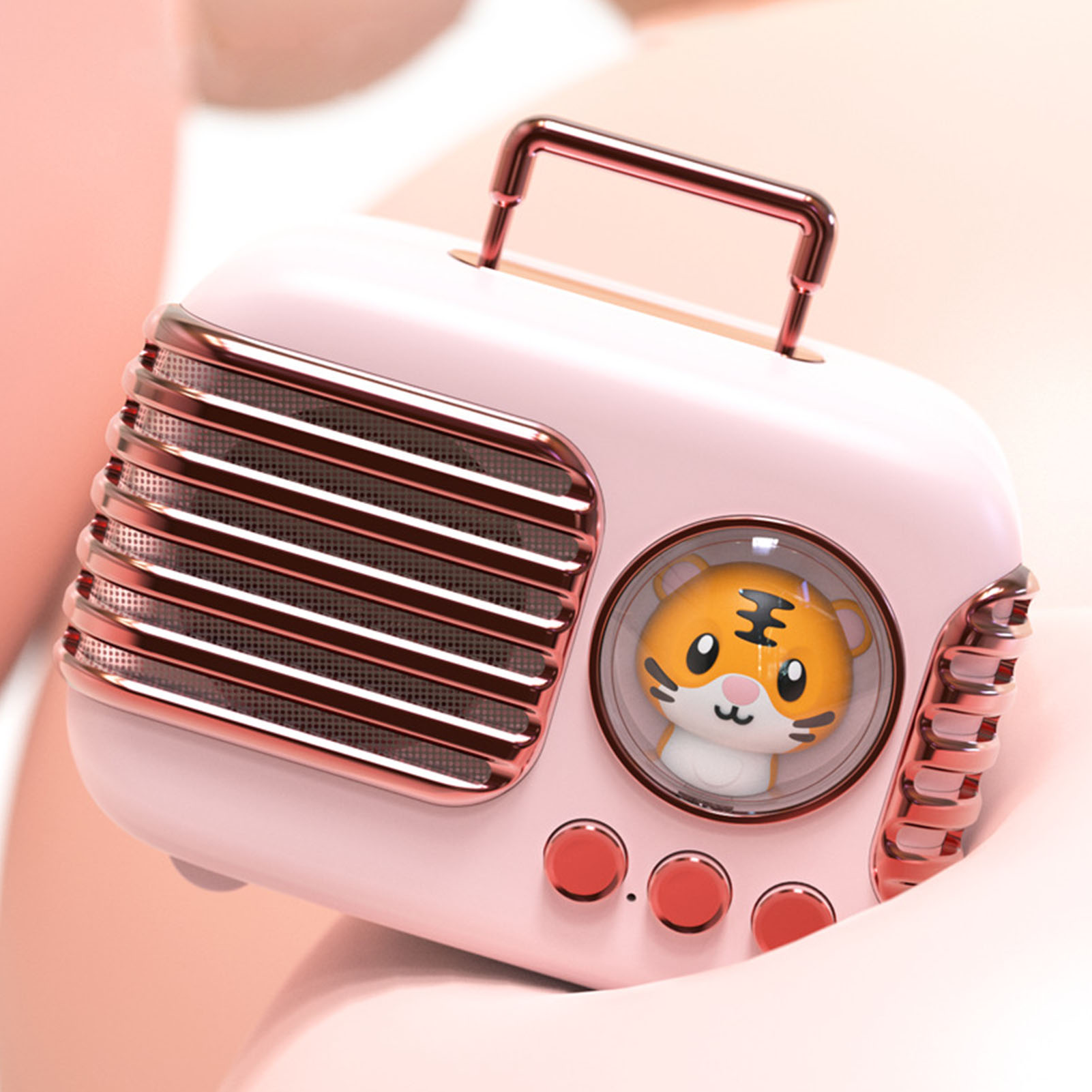 Neuer Retro-bluetooth-lautsprecher Dw09, Niedlich Und Bezaubernd, Mit Kartenfach, Mini-größe, Ideal Fürs Gepäck (rosa).