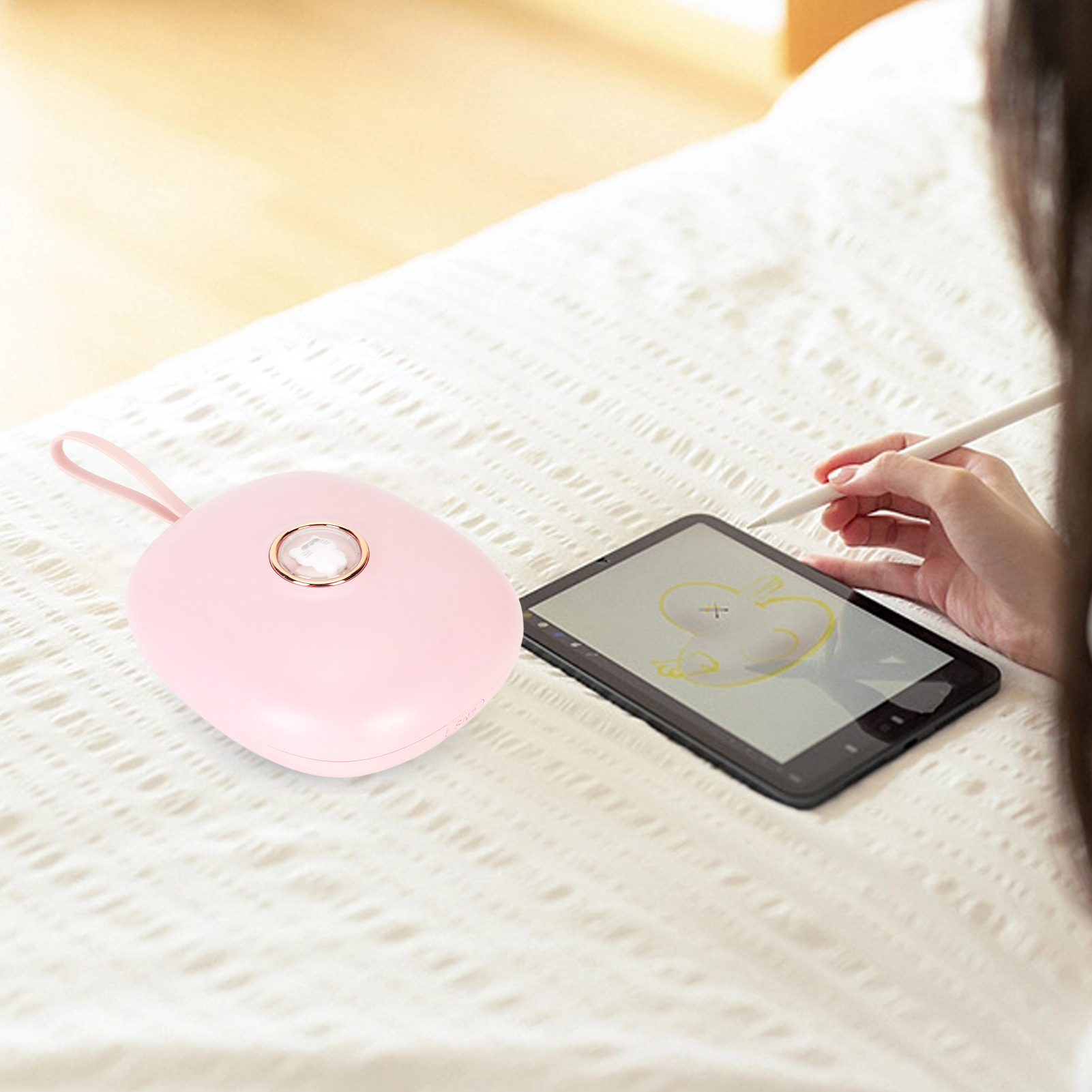 Tragbarer Und Kreativer Digitaler Led-wecker Für Schüler Und Kinder, Mit Schlummerfunktion, Geräuschlos Und Vibrierend, Rosa.