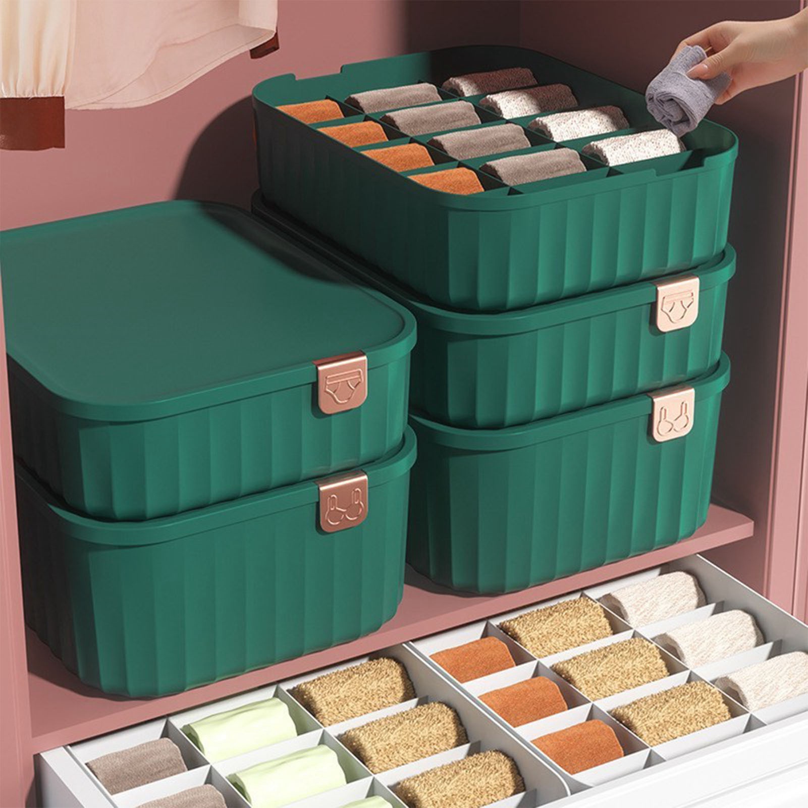 Bh-aufbewahrungsbox Im Schubladenstil, Unterteilt, Ideal Für Zuhause, Kleiderschränke, Studentenzimmer, Organizer Für Bhs, Höschen Und Socken, Rosa Bh-box Mit 10 Fächern.