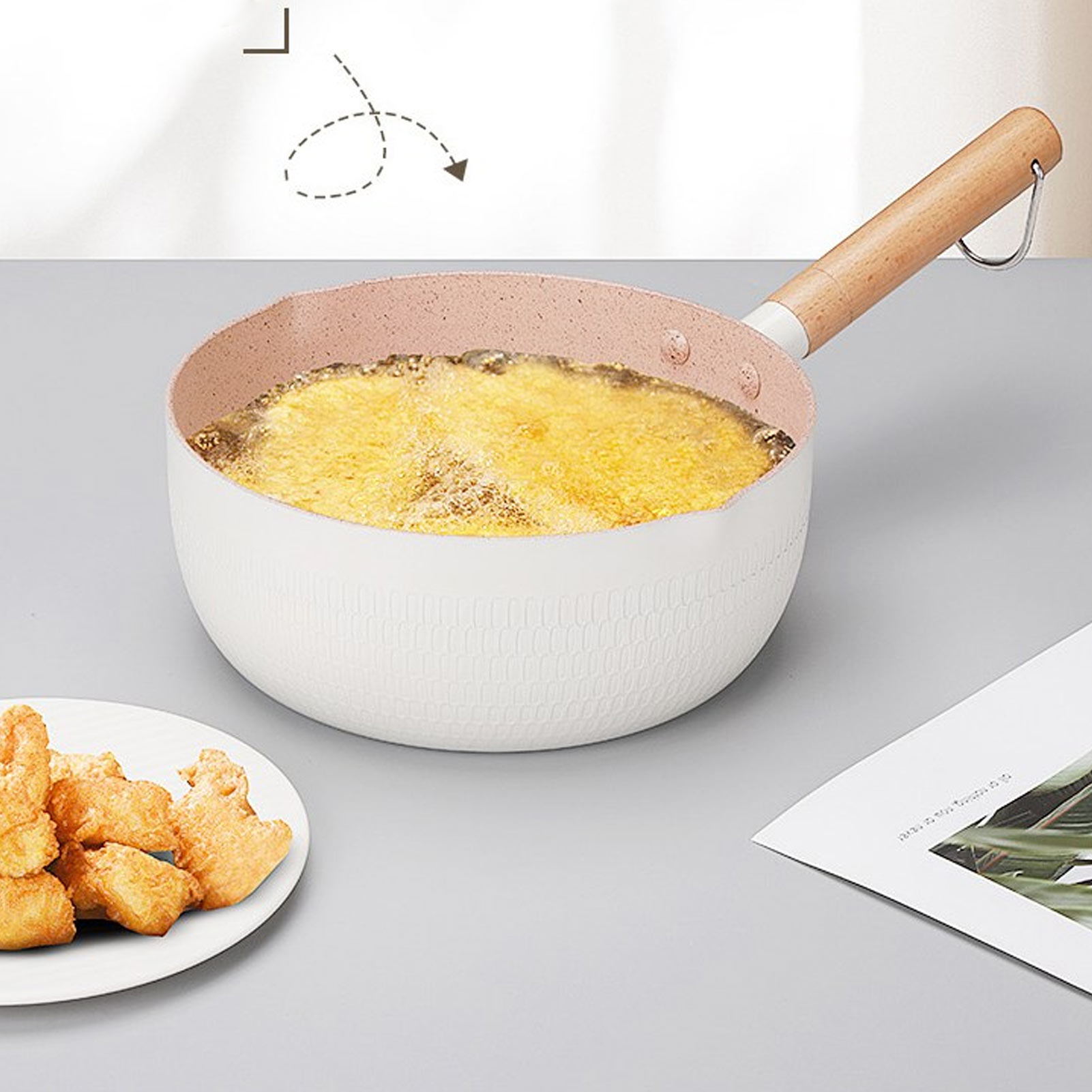 Yukihira-pfanne, Japanische Antihaftpfanne, Zum Kochen Von Instantnudeln, Babynahrung, Kleiner Stieltopf, Suppentopf Für Den Haushalt, Maifan-steinmilchtopf, 20 Cm.