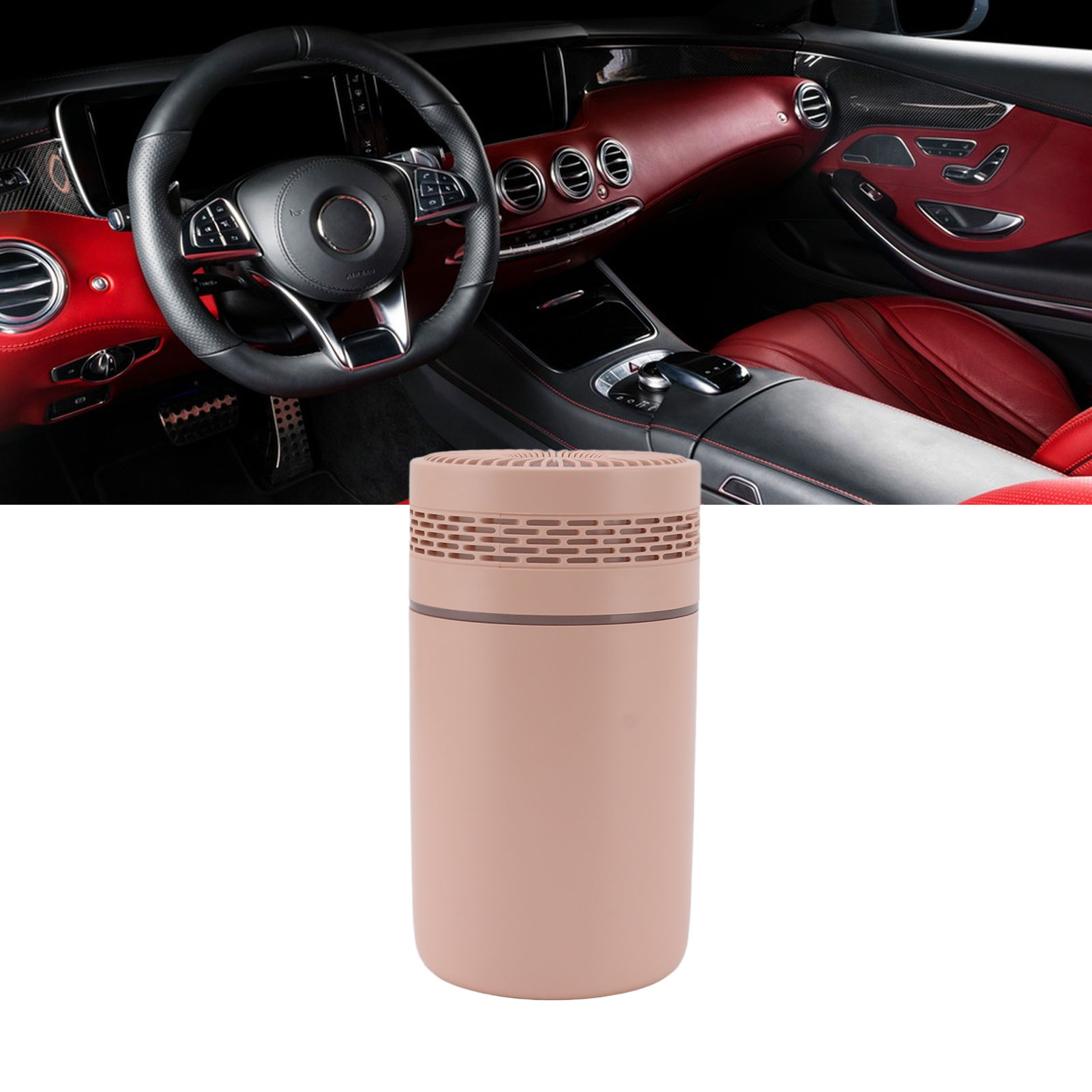 Bunter Becher-luftbefeuchter, Usb-stecker, Autohalterung, Geräuschlos, Siebenfarbiges Nachtlicht, Sanfte Musik, Bunter Rosa Becher-luftbefeuchter.