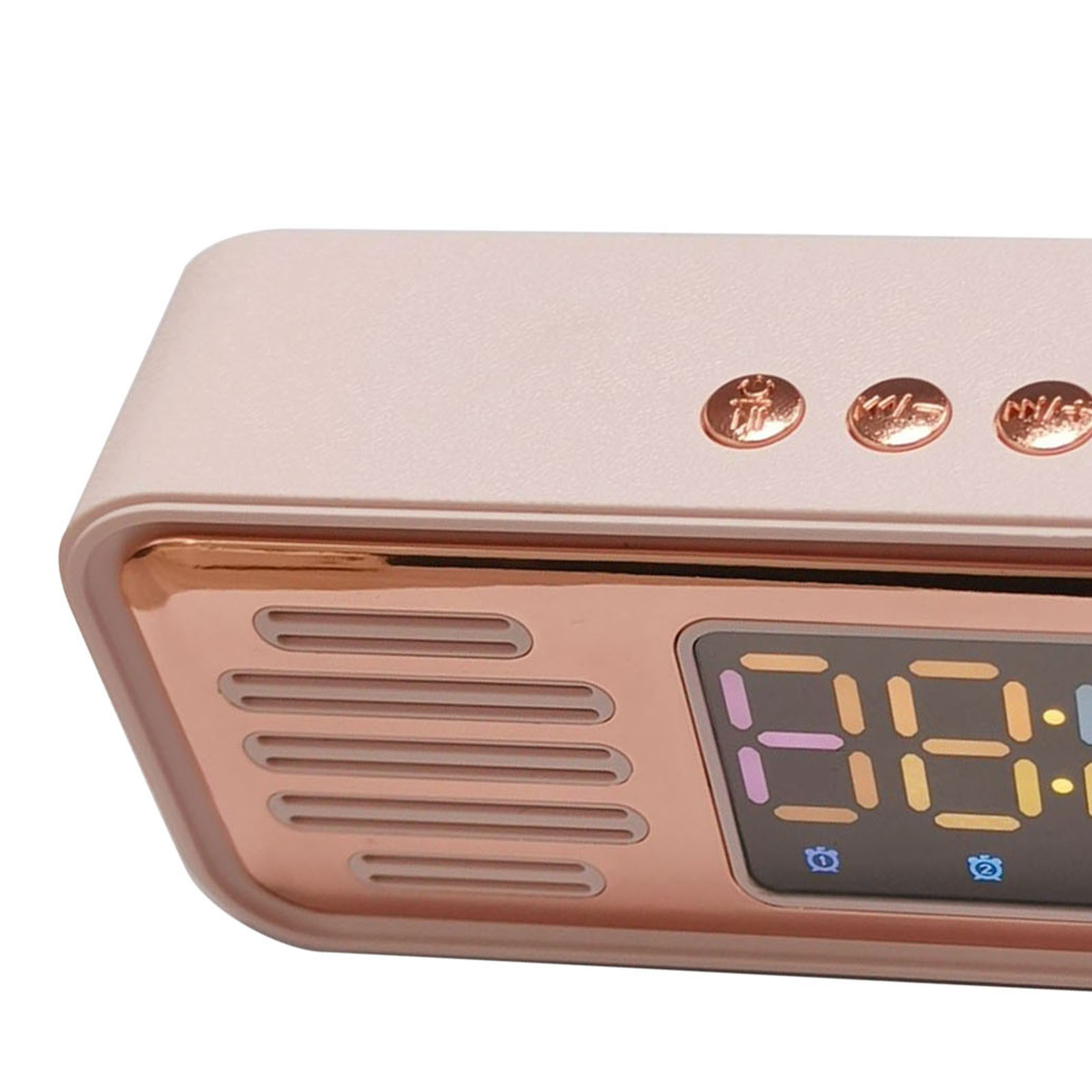 Kreativer Retro-bluetooth-wecker Mit Farbigem Led-digitaldisplay, Mini-tischlautsprecher, Pink
