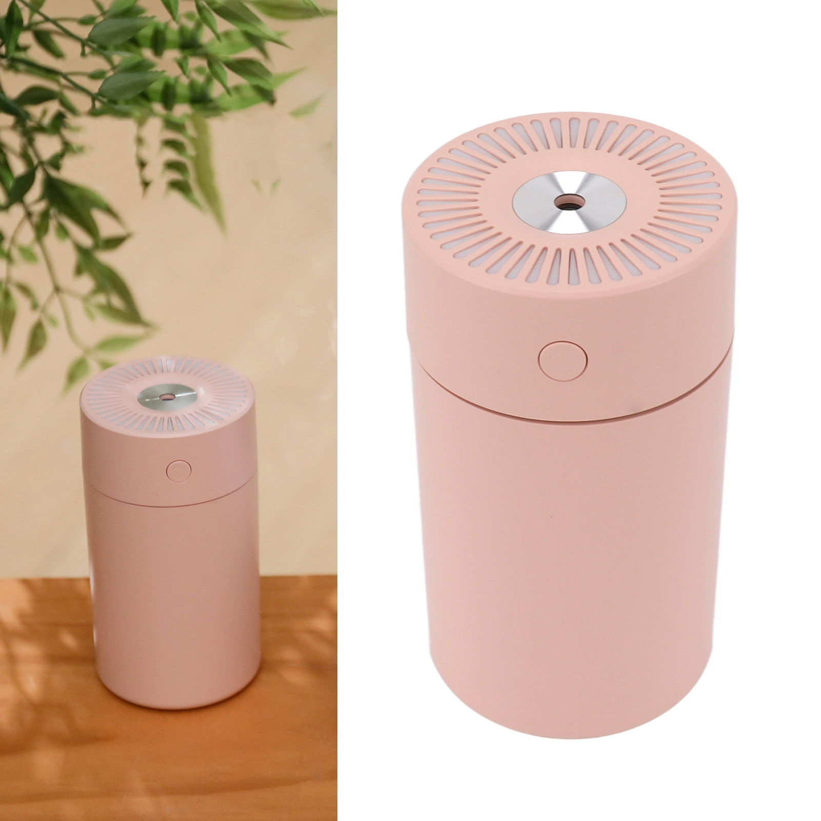Mini-luftbefeuchter Fürs Auto, Usb-anschluss, Geräuschlos Für Büro/auto, Luftbefeuchter Mit Siebenfarbigem Nachtlicht, Rosa.