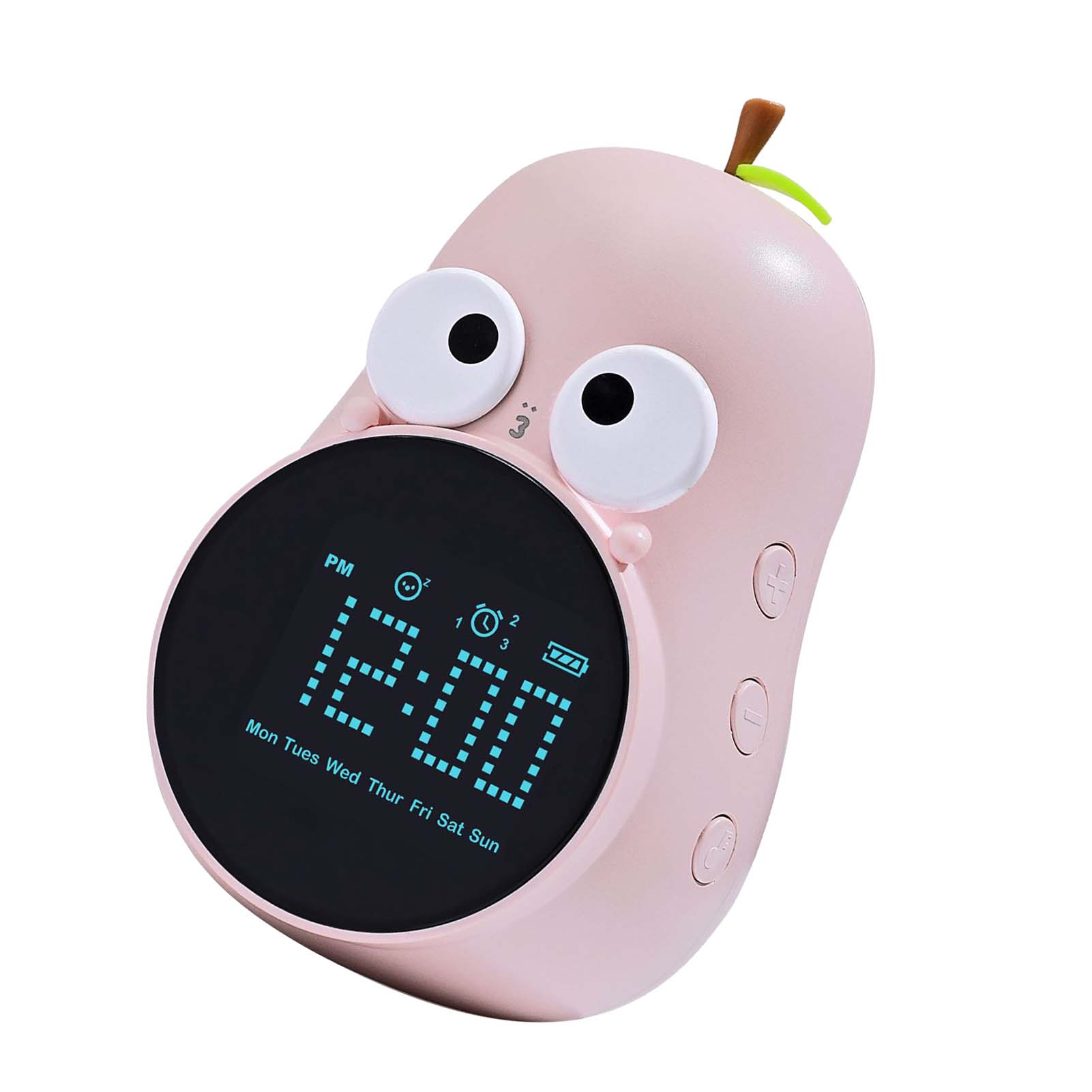 Yali Smart-wecker Mit Emojis, Multifunktionaler Und Kreativer Lernwecker Für Kinder, Pflaumenrosa