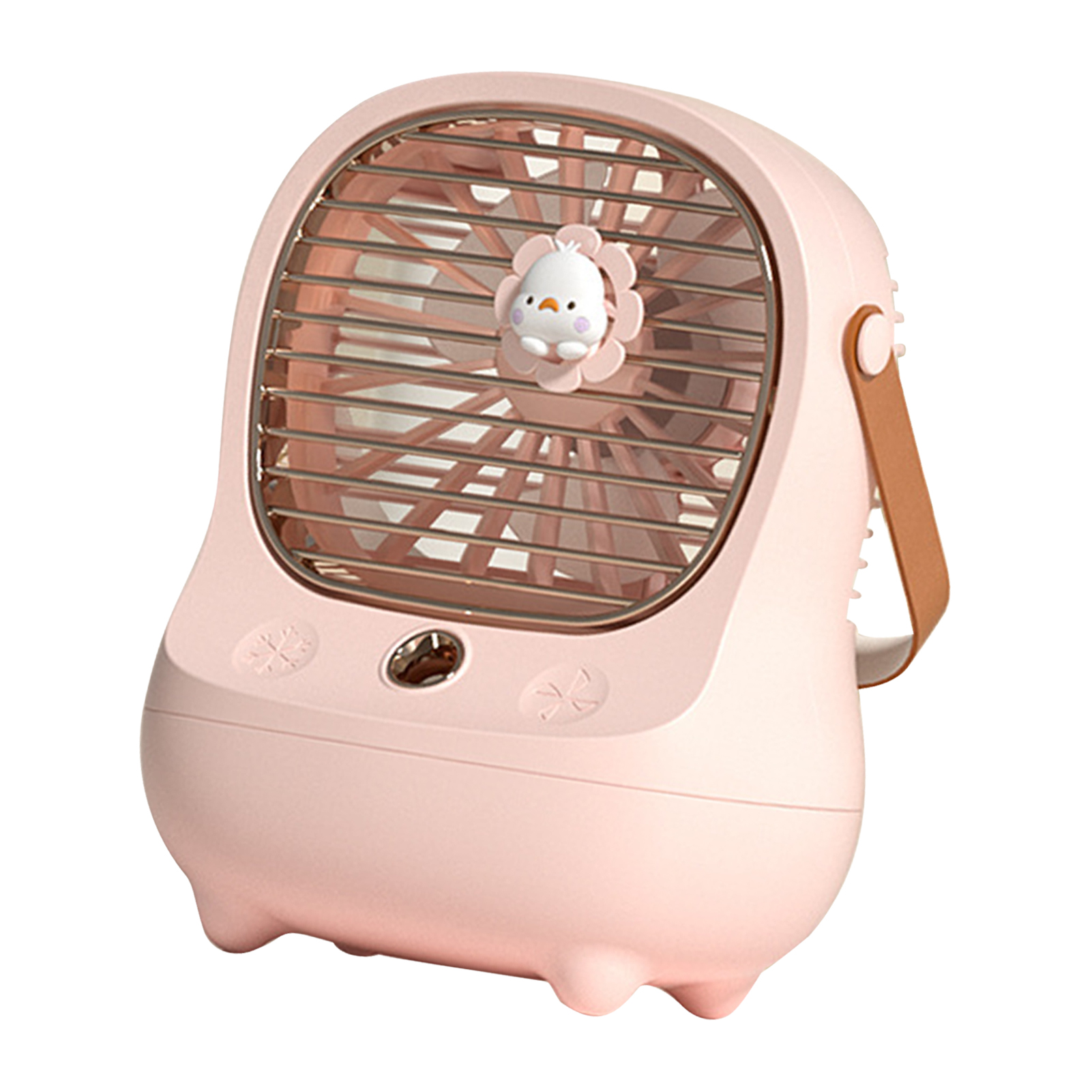 Tischventilator Mit Luftstrahlantrieb, Mini-tischventilator Im Windmühlen-stil, Usb-aufladbar, Rosa.