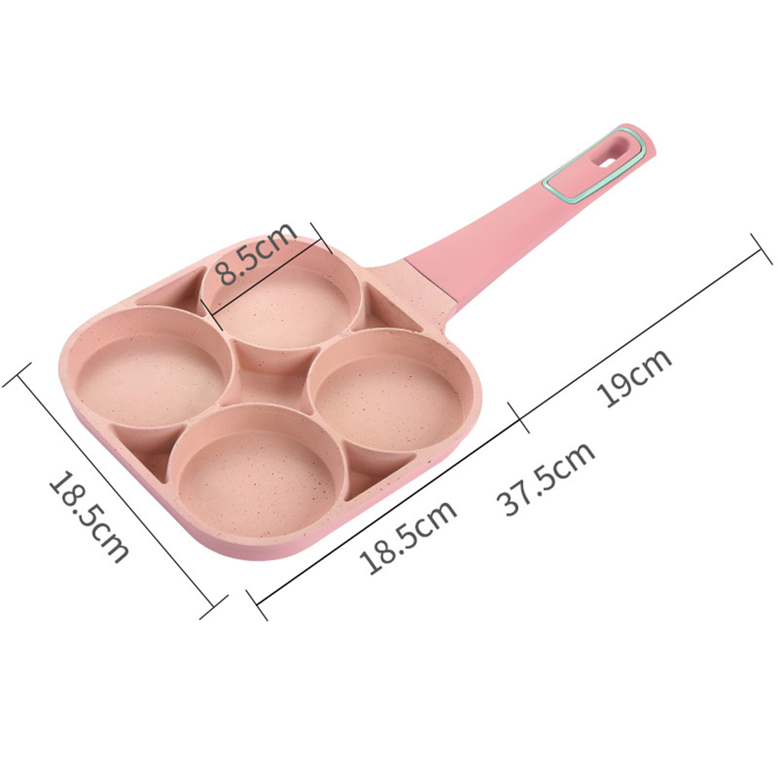 Beliebte Antihaftbeschichtete Eierpfanne, Kleine Pfanne Mit Flachem Boden Für Zuhause, Pfannkuchen- Und Eierpfanne Fürs Frühstück, Eierpfanne Mit Vier Mulden, Rosa.