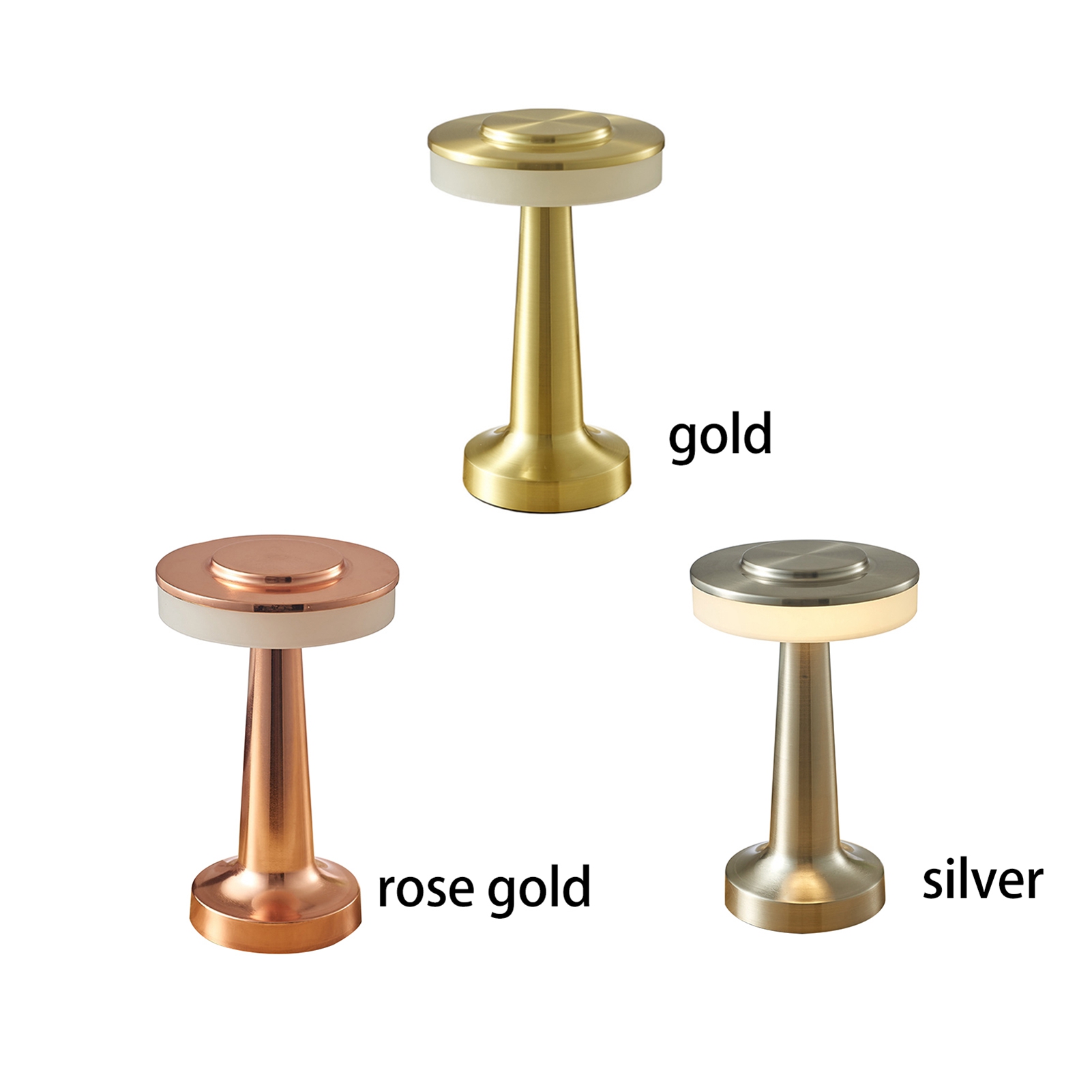 Led-schreibtischlampe Aus Metall, [roségold], 3 Farben, Berührungsempfindlich, Stufenlos Dimmbar, 3 Farben
