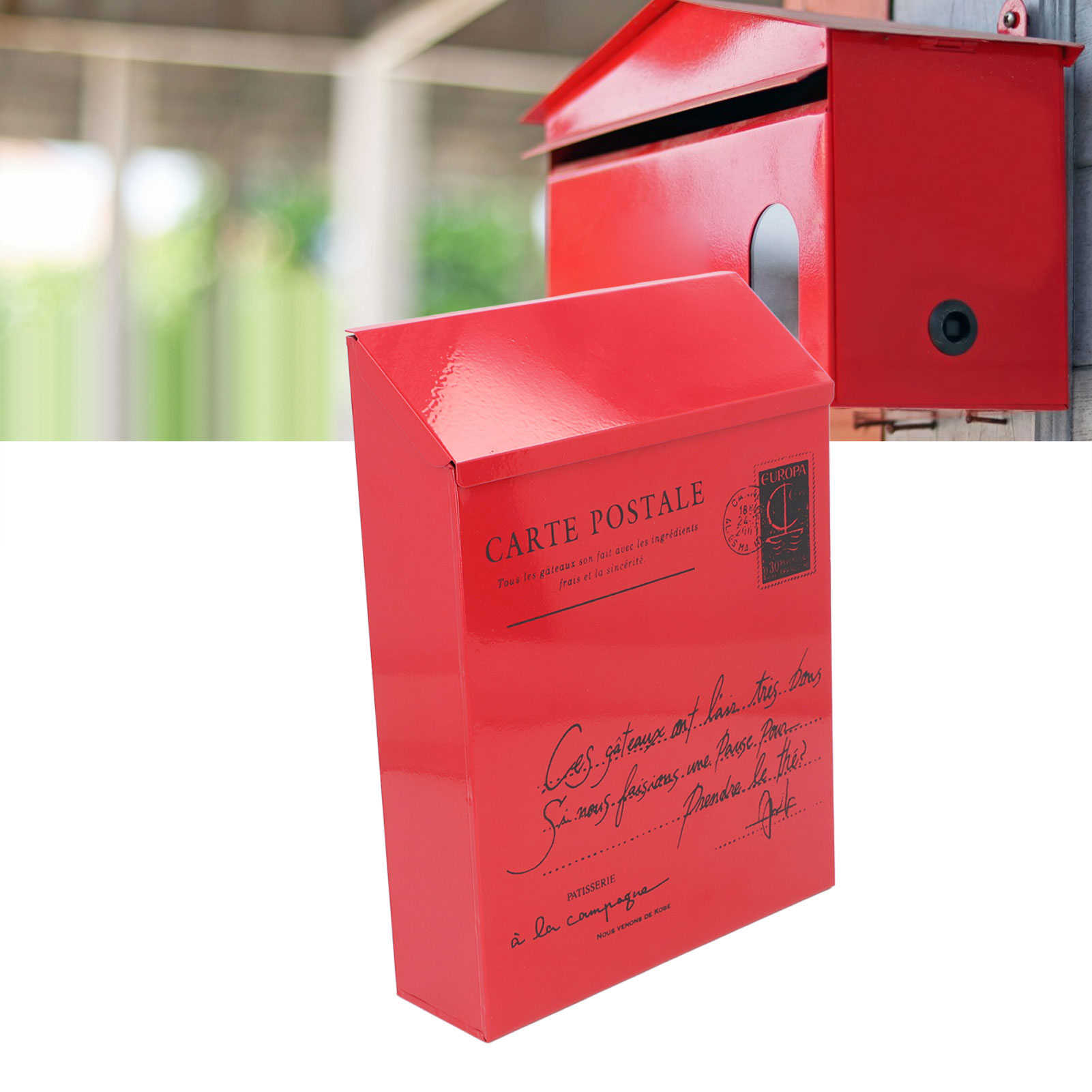 Kreativer Briefkasten Mit Metallgürtelschloss, Briefkasten Im Amerikanischen Stil, Vorschlagskasten, Wandmontierter Briefkasten Im Landhausstil Mit Großen Roten Buchstaben