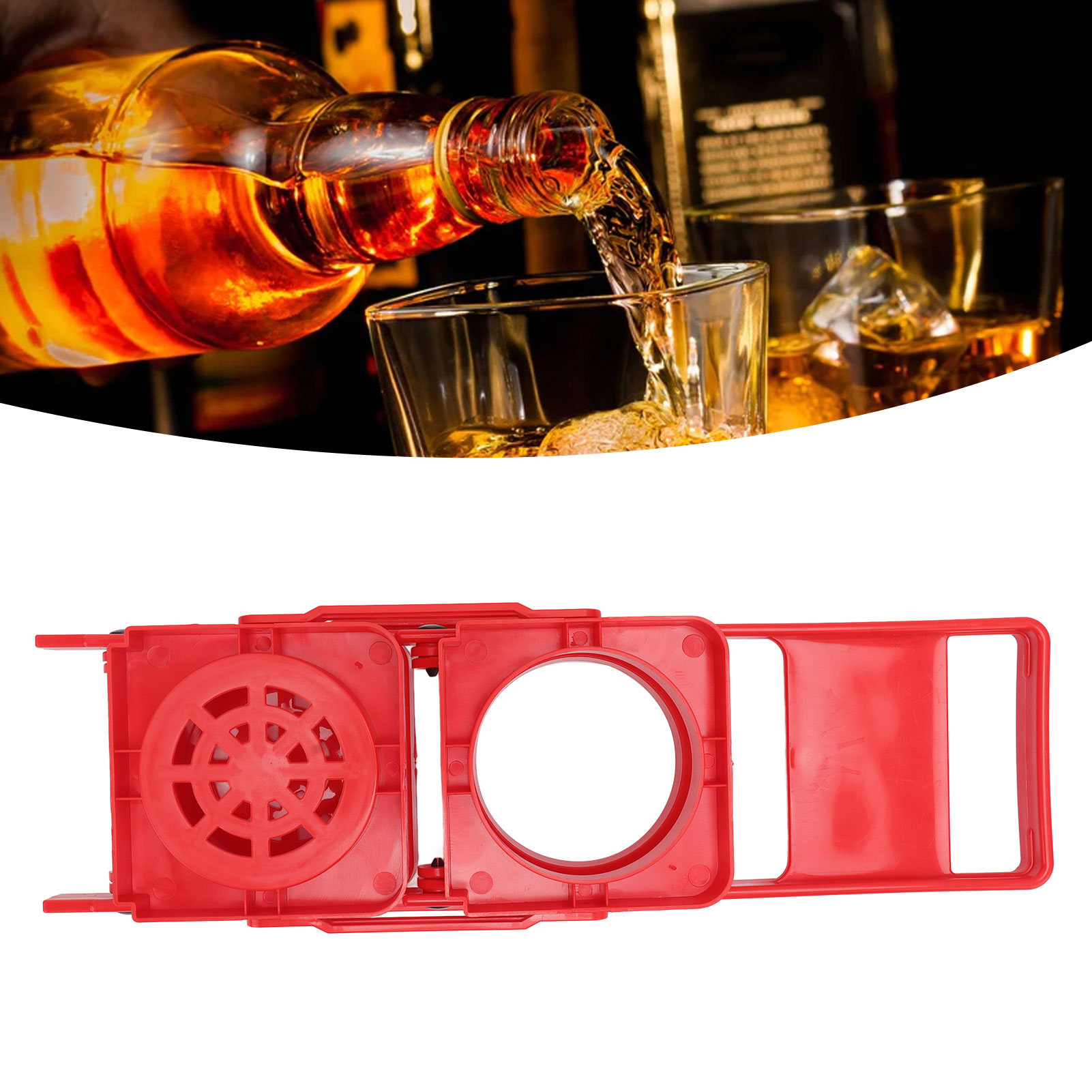 Flaschenhalter Für Zwei Flaschen, Bierkorb Für Die Bar, Faltbarer Tragbarer Bierzapfer, Rot.