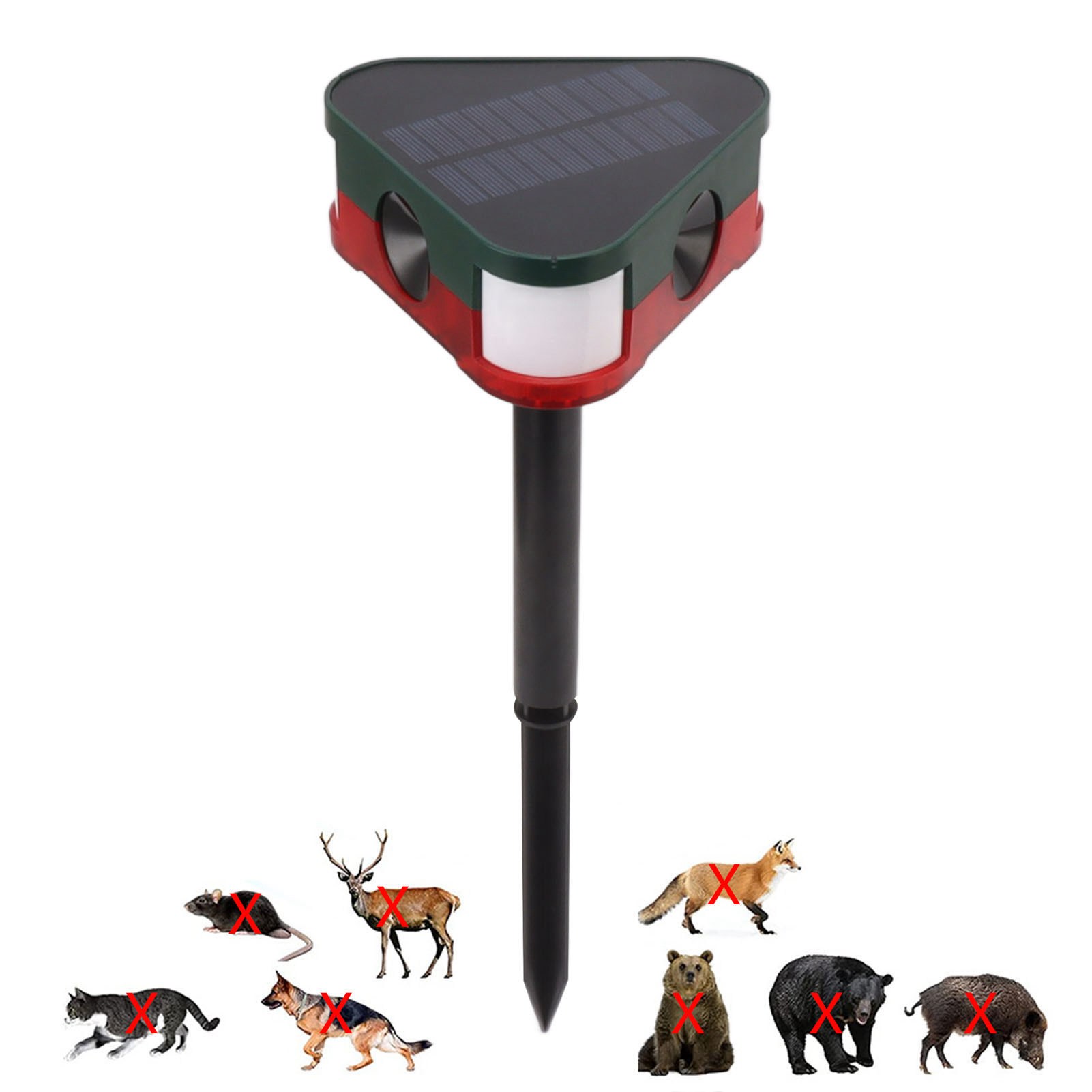 5v Solar-alarmgerät Für Bauernhöfe, Fischteiche Und Obstgärten Infrarot-alarmlampe Für Den Außenbereich Zur Abschreckung Von Wildschweinen 1w Solarbetriebenes Tierabwehrgerät.
