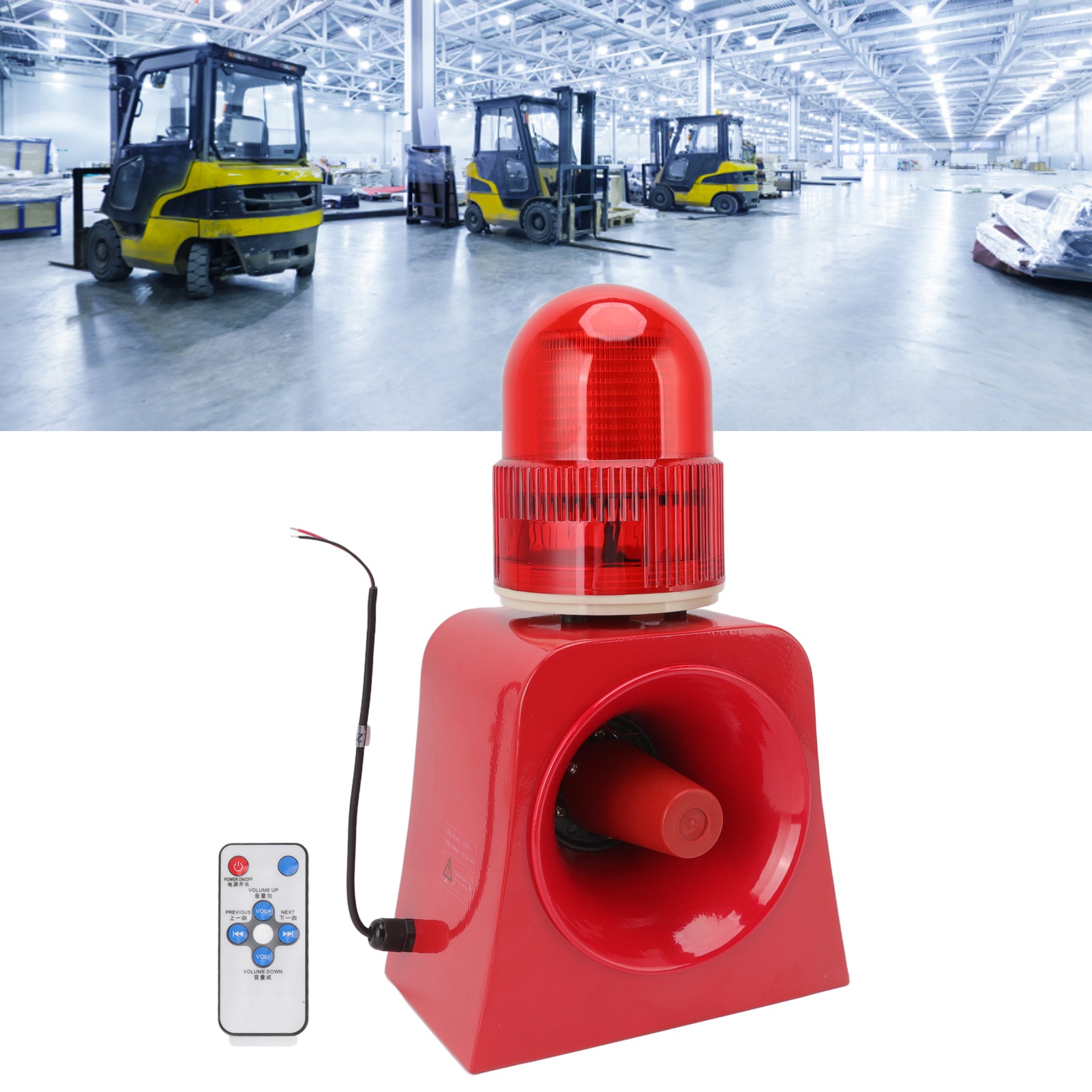 12–24 V Akustischer Und Optischer Alarm, Warnleuchte, Für Den Außenbereich, Z. B. Auf Höfen, In Schulen, An Brückenkränen, Gabelstaplern, In Fabriken, Mit Sprachalarm
