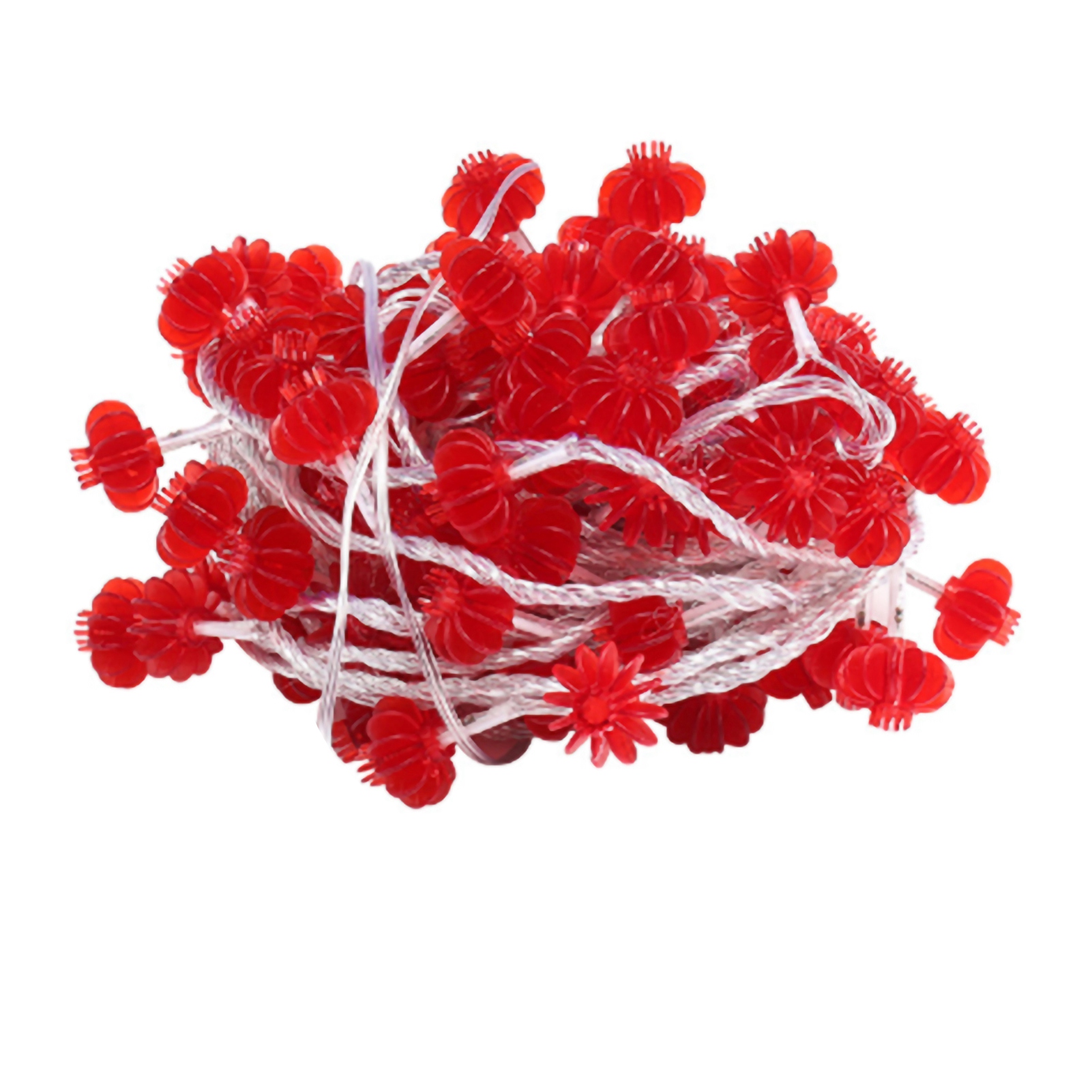 Rote Led-laternen Für Neujahr, Partydekorationen In Form Chinesischer Knoten, Bunte Lichter, Blinkende Lichter, Batteriebetriebene Box, Pompon-laternen Mit 4 Cm Durchmesser, Batteriebetrieben, 6 M (40