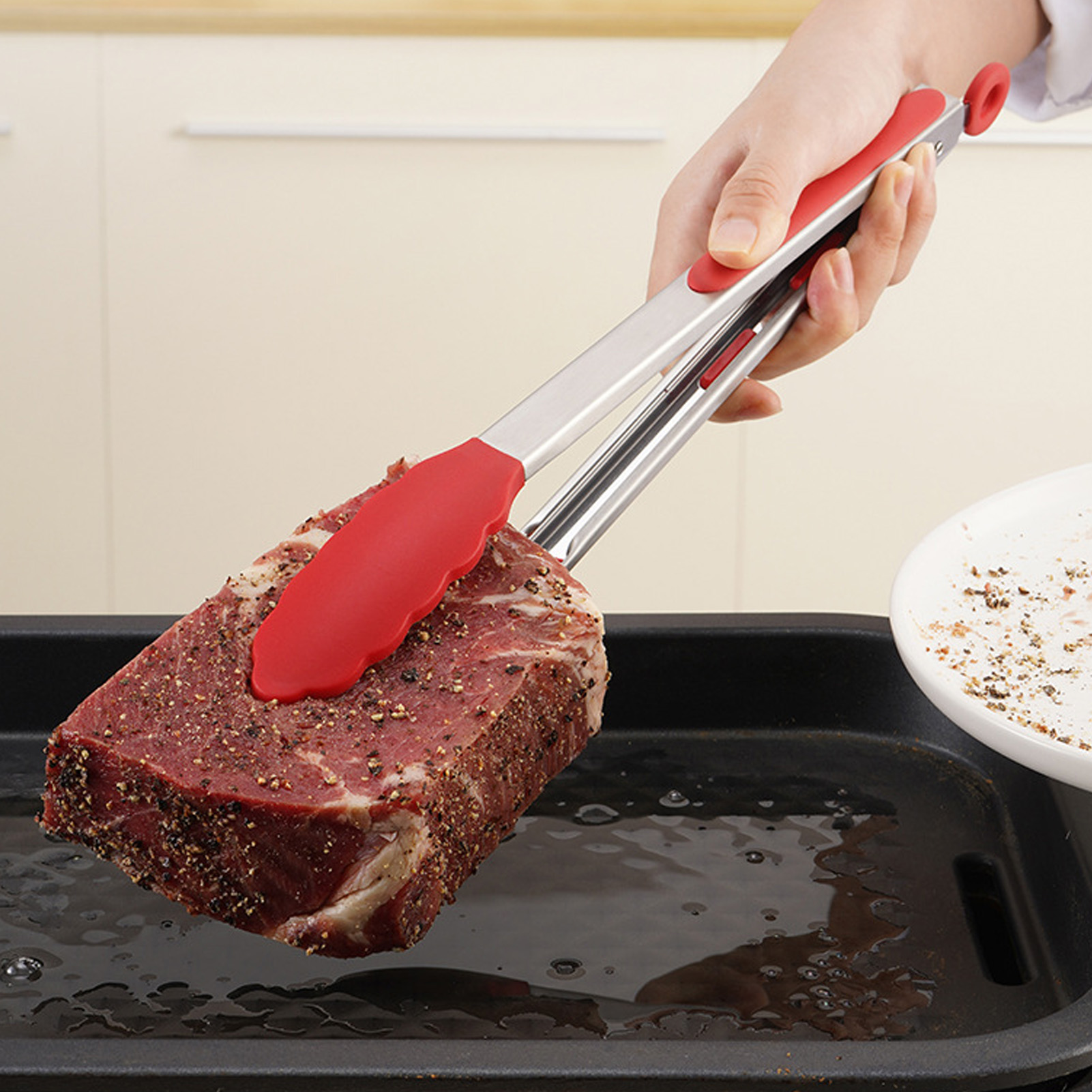 Küchenutensilien, Silikon-lebensmittelzangen, Grillzangen, Steakzangen, Fischzangen, Brotzangen, Grillzangen, Buffetzangen
