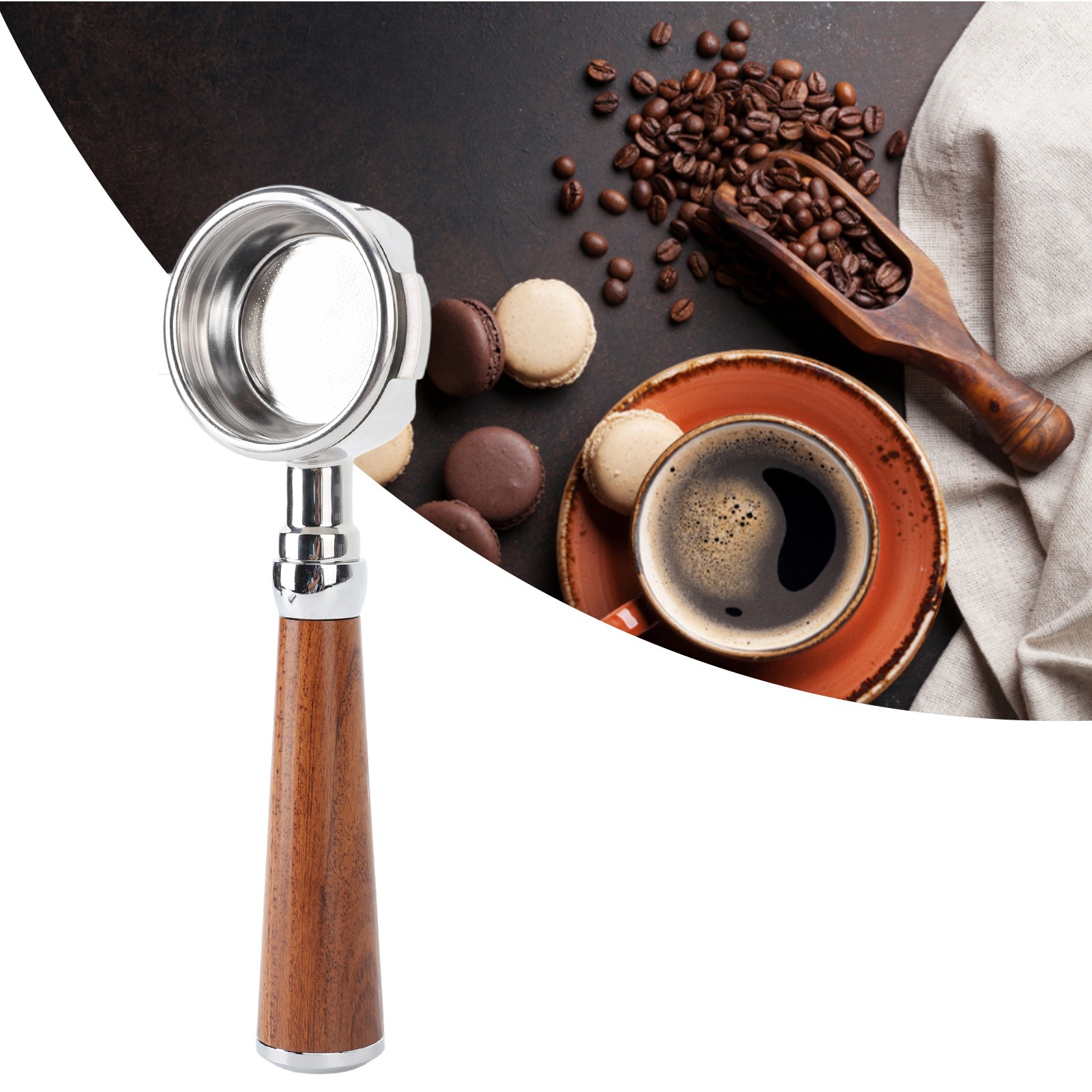Passend Für Die Expobar E61 Kaffeemaschine, Hohler Edelstahlgriff Ohne Sockel, Massivholzgriff, Kaffeemaschinenzubehör, 58 Mm Sockel Aus Stahl Und Rotem Sandelholz