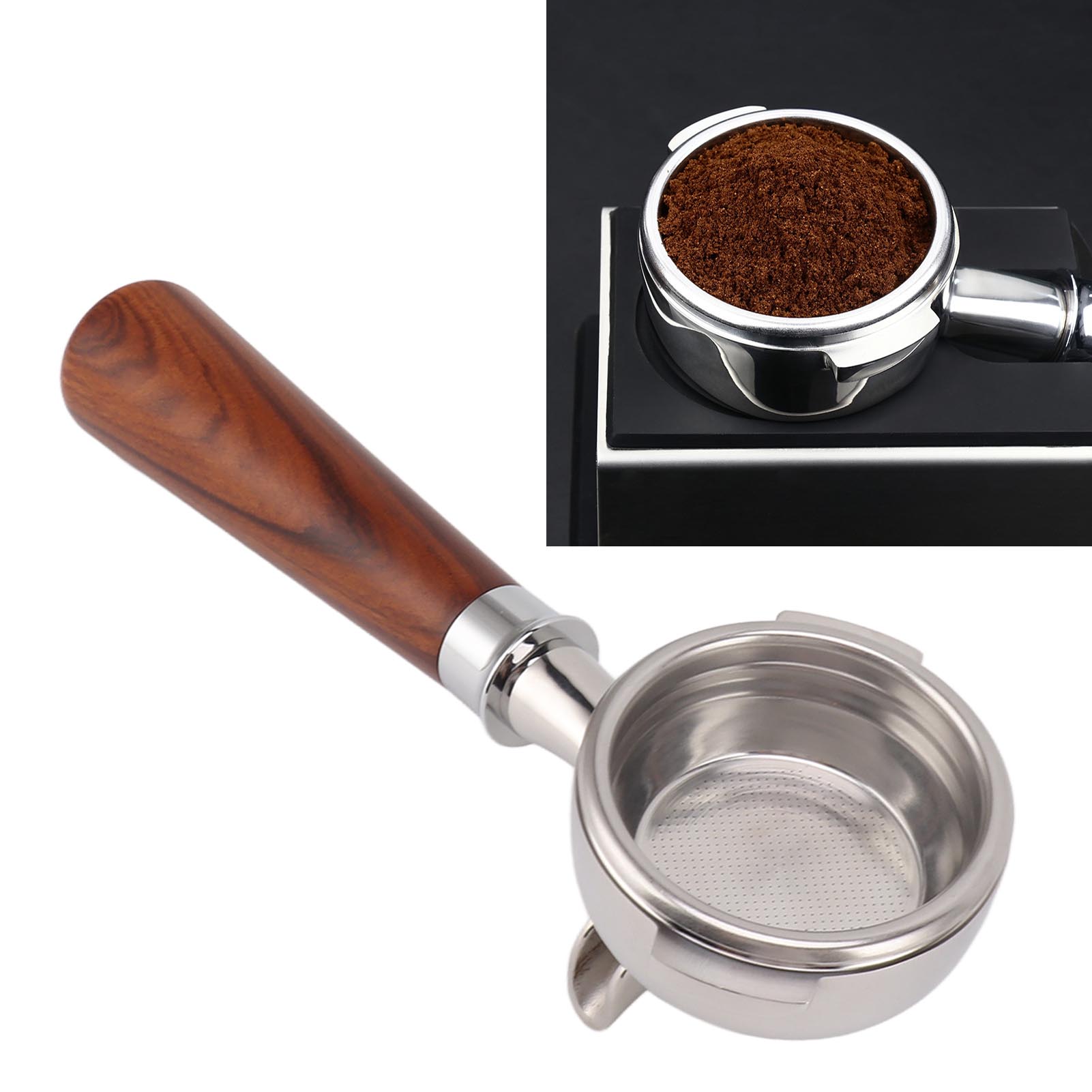 Nowwa Kaffeemaschine Mit Doppelauslauf, 58 Mm, Griff Aus Edelstahl A1 (rotes Sandelholz)