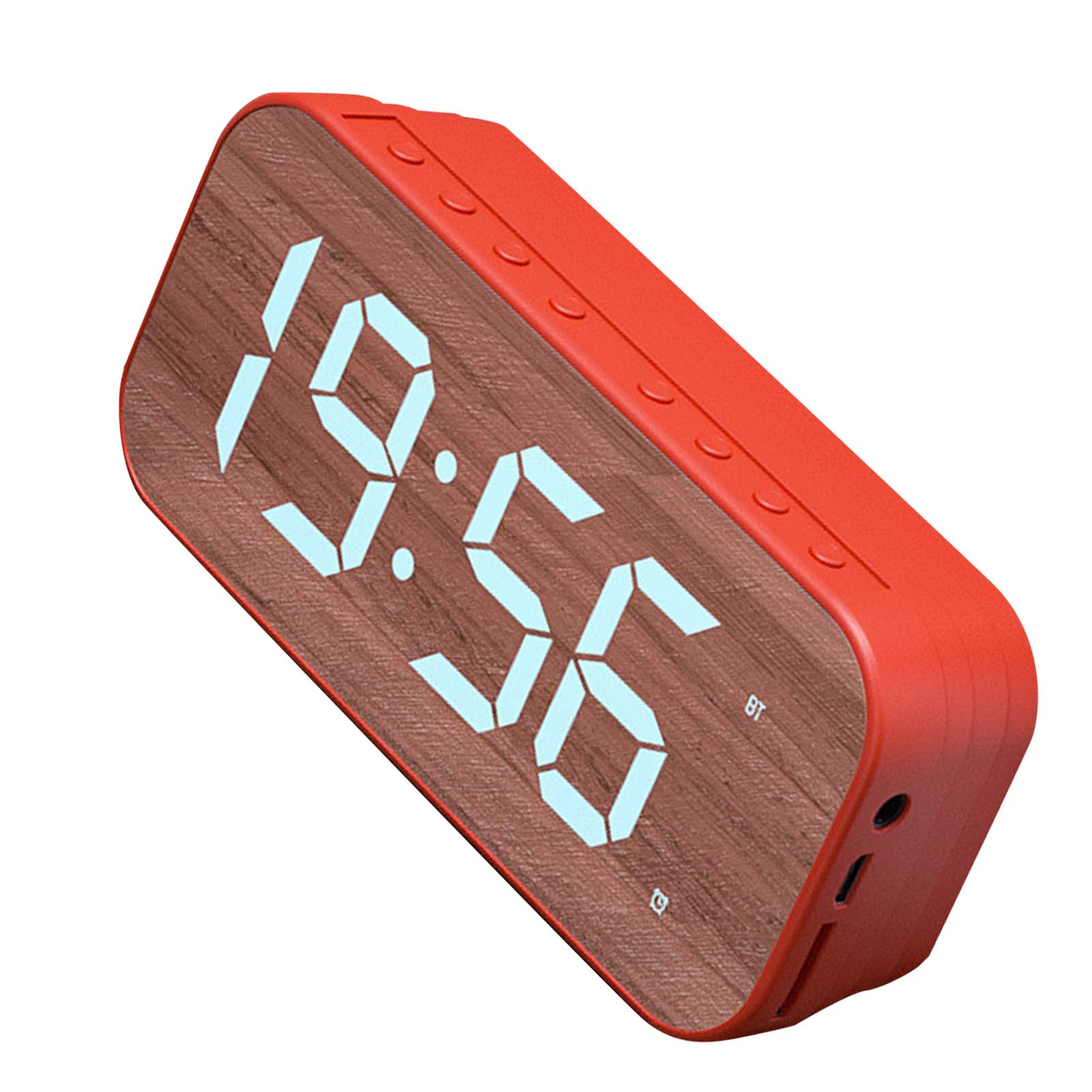 Neuer Mini-bluetooth-lautsprecher Mit Hochglanzoberfläche, Wecker Mit Fernbedienung, Smart Speaker, Rot