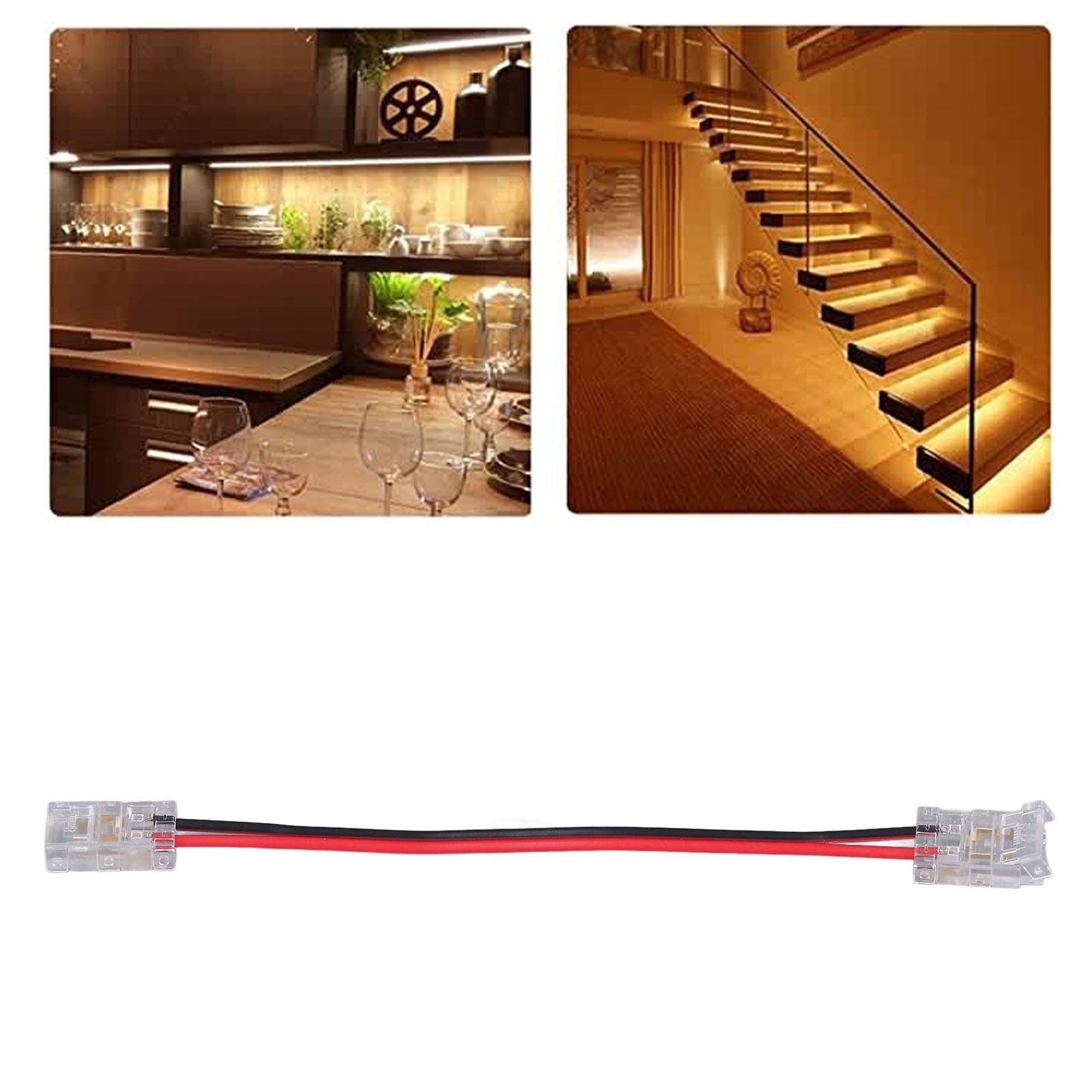 2-poliger Cob-led-streifenverbinder, 8-mm-funkclip, Diy-adapter Mit Kabel, Lötfreie Verbindung, Verlängerungskabel Für Led-streifen