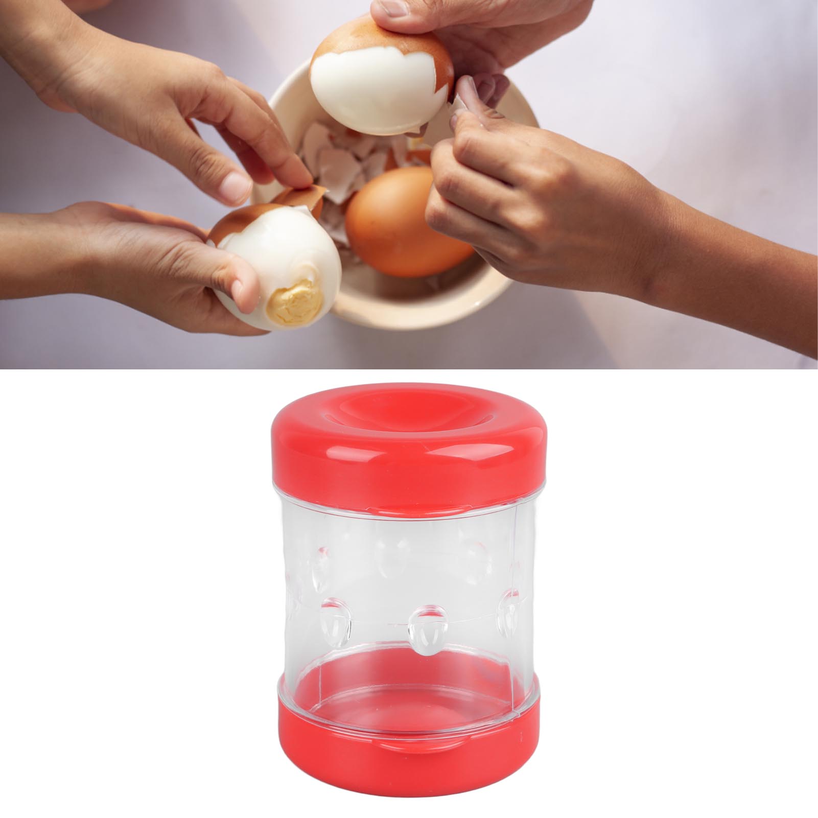 Automatischer Eierschäler Mit Handkurbel, Eierschalentrenner, Eierentferner, Küchenutensil, Rot.