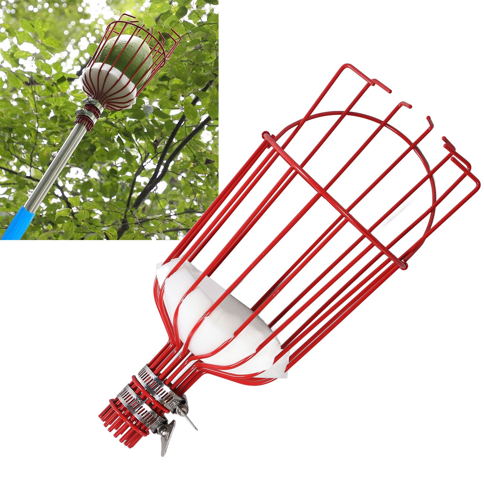 Obstpflücker, Abnehmbarer Obstpflücker Für Gärten Und Den Einsatz In Großen Höhen, Geeignet Für Rote Rohre Mit Einem Durchmesser Von 3 Cm.