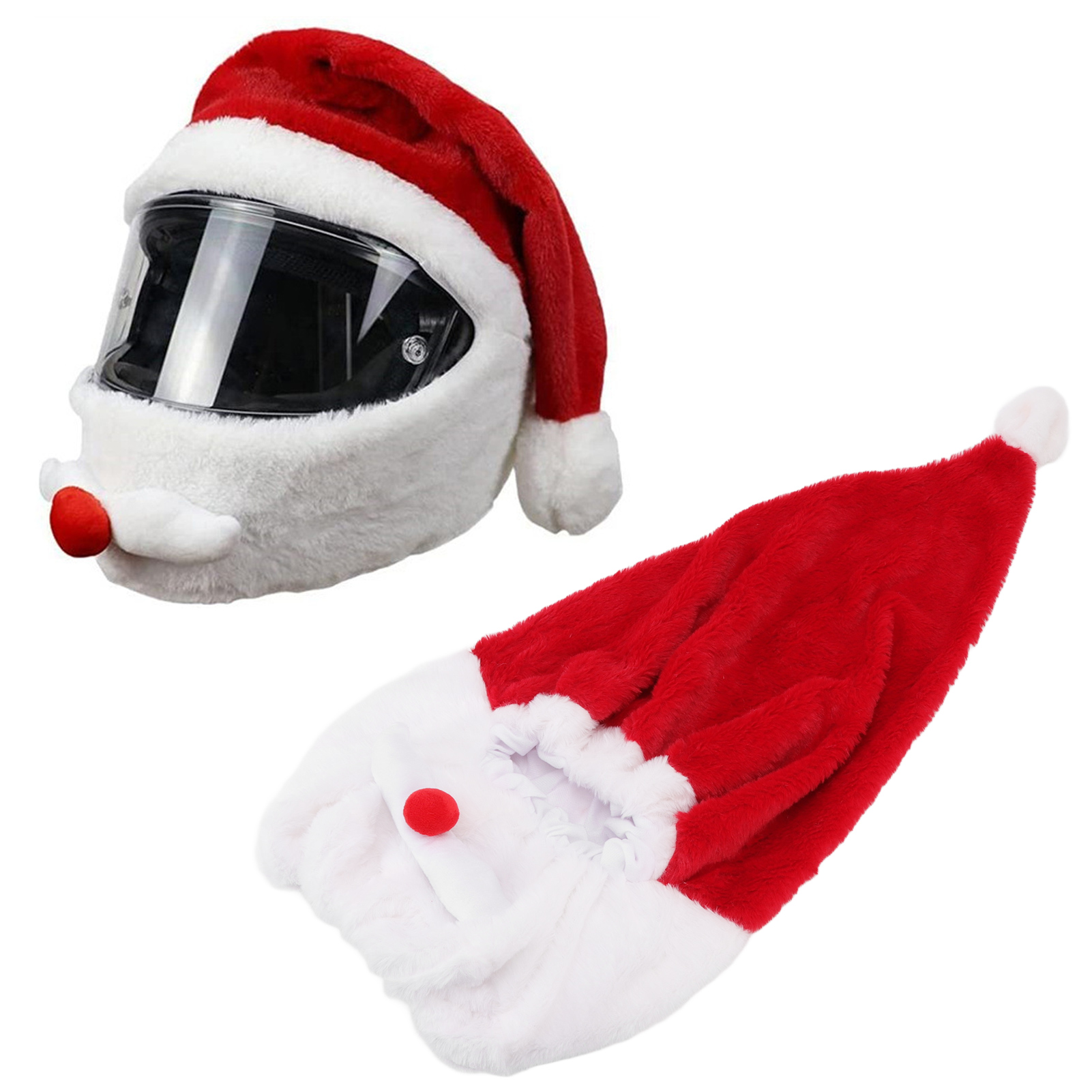 Motorradhelm, Weihnachtsmannmütze, Plüsch-weihnachtsmannmütze, Lustige Weihnachtliche Outdoor-accessoires