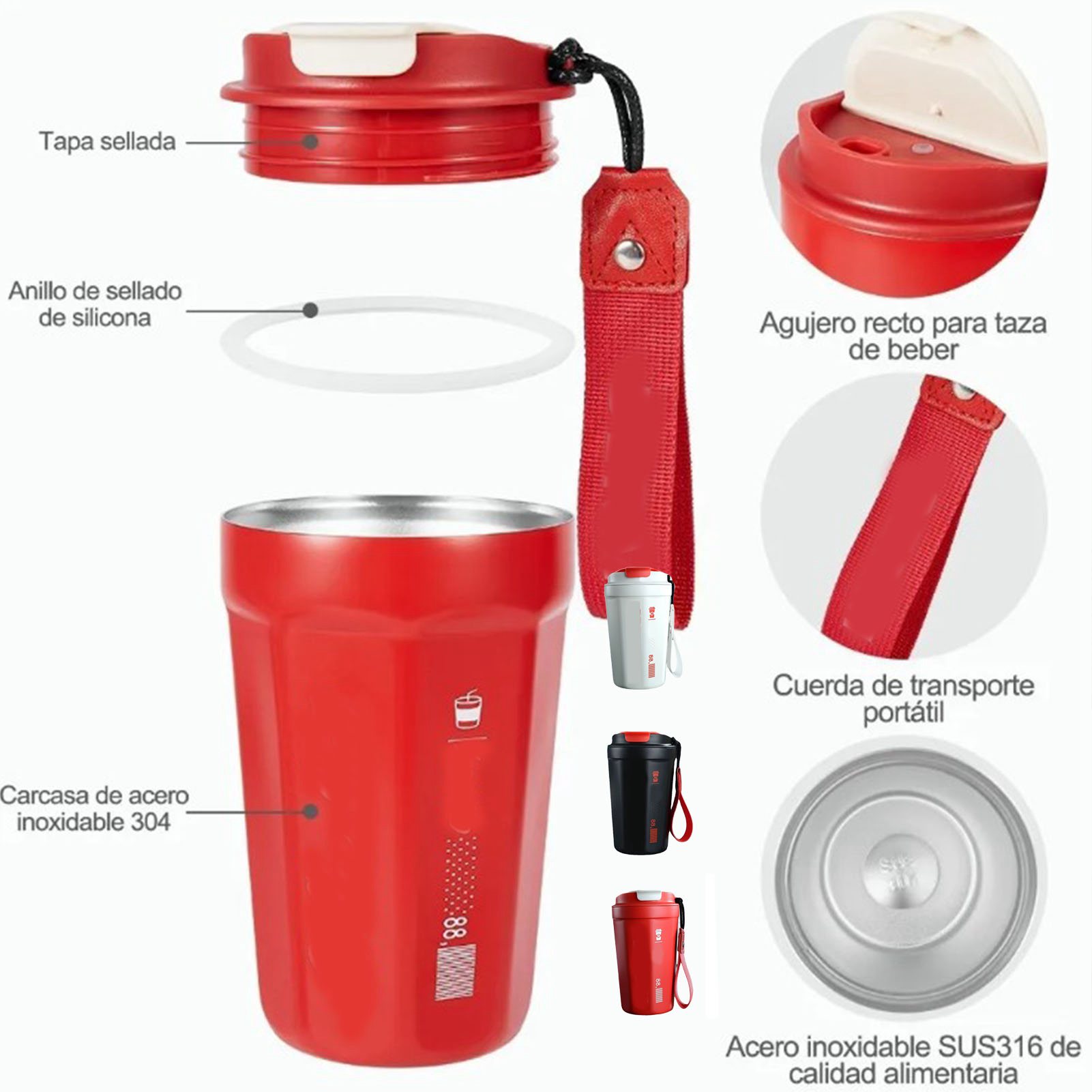 Coca-cola-becher, 390 Ml, Doppelwandig Isolierter Edelstahl, Tragbare Wasserflasche Für Büro Und Auto, Standardrot