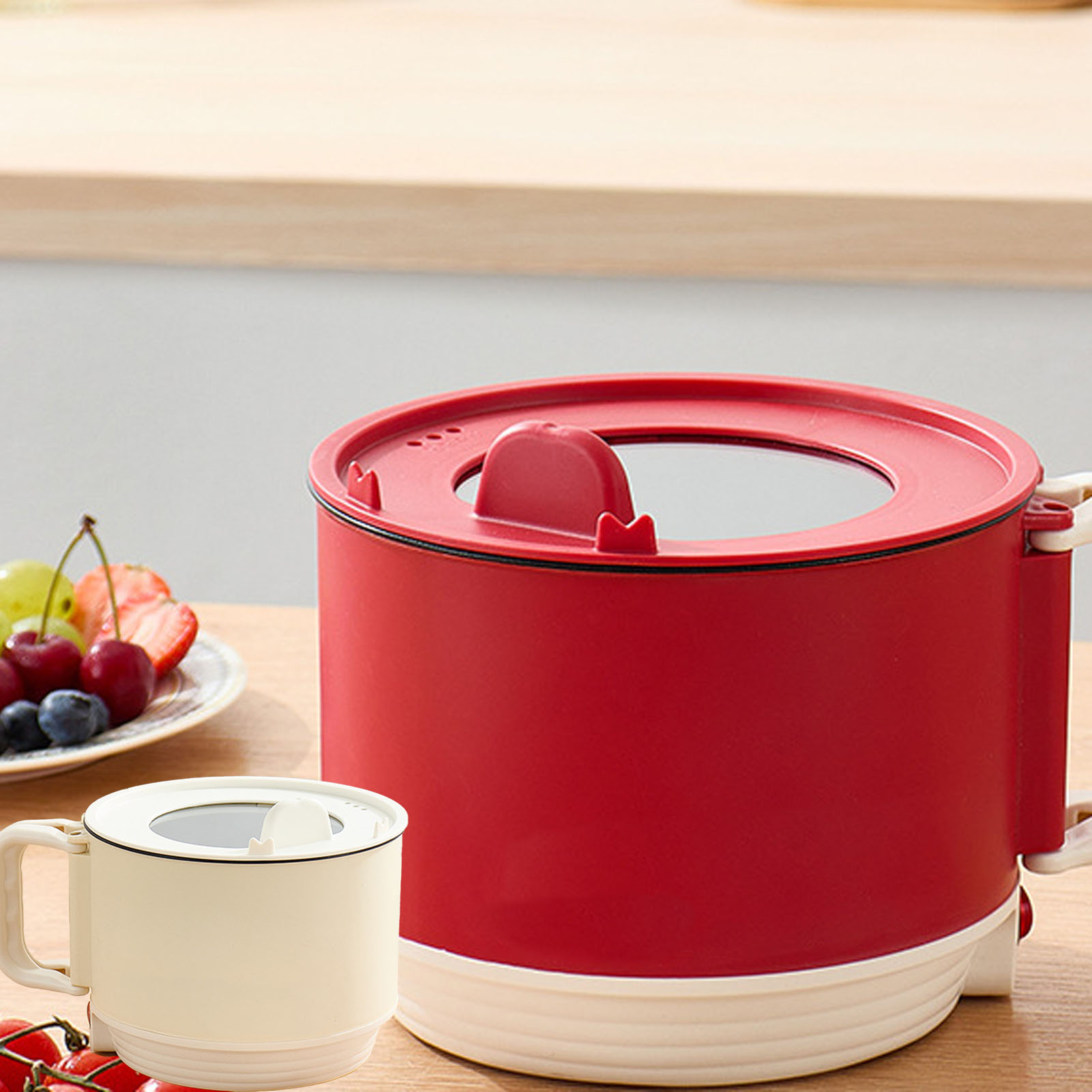 Beliebter Elektrischer Schnellkochtopf Für Studentenwohnheime, Zuhause Und Studenten Multifunktionaler Mini-kocher Für Eine Portion, Ideal Für Instantnudeln, Fondue Und Milchbonbons (weiß).