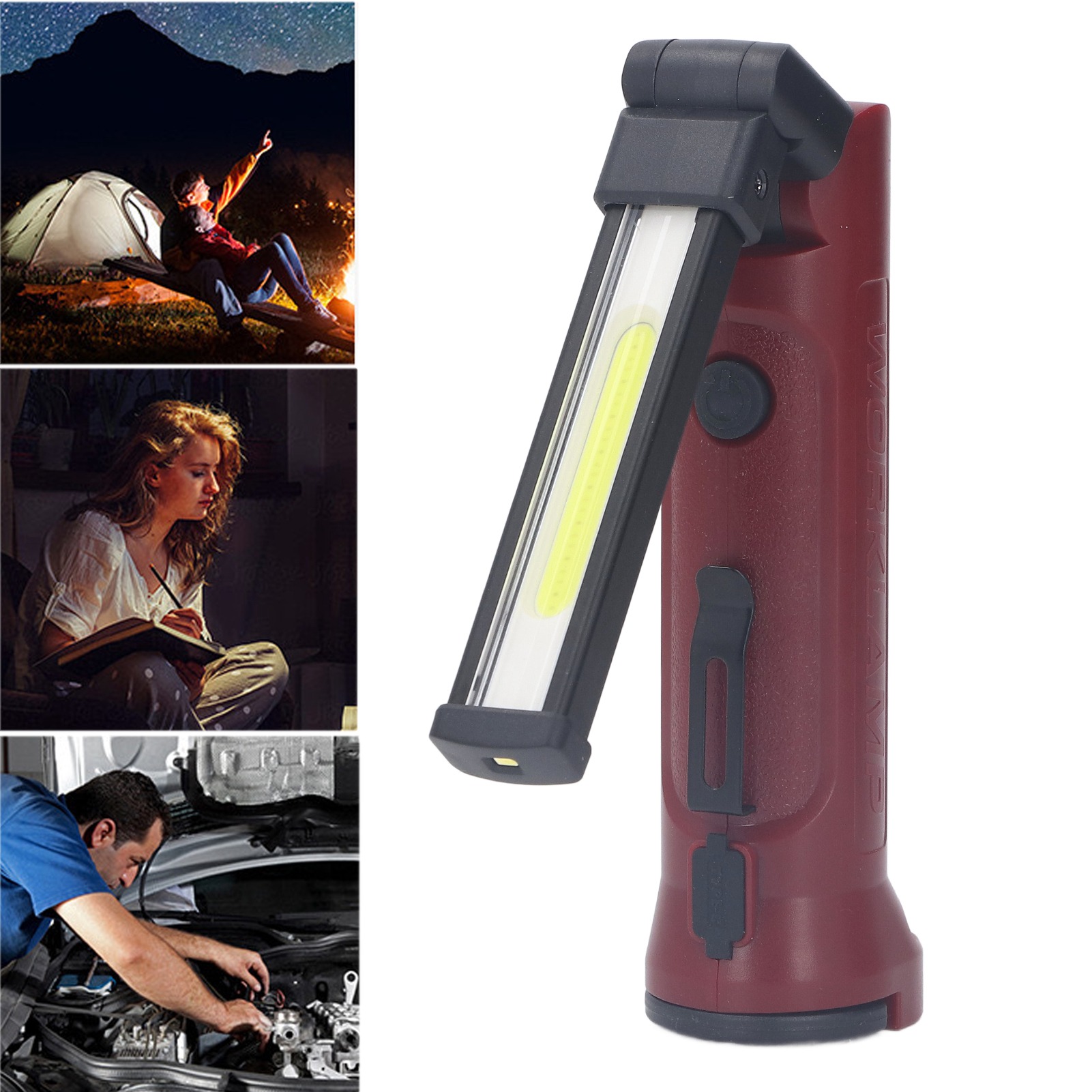 Led-arbeitsleuchte, Wiederaufladbare Tragbare Taschenlampe, Magnetische Handarbeitsleuchte, Kfz-inspektionsleuchte Für Den Außenbereich Mit Haken, Camping- Und Wanderleuchte, Notleuchte.